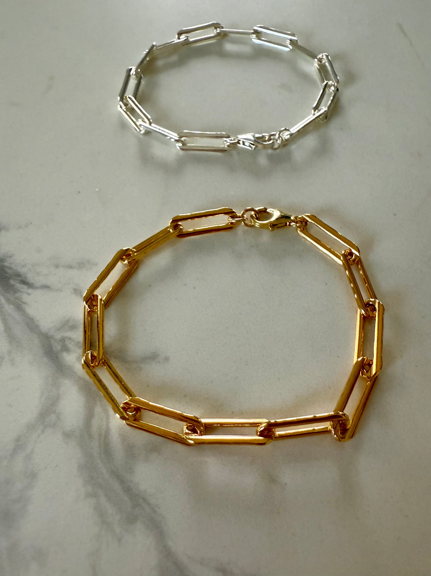 Chunky paper clip chain bracelet