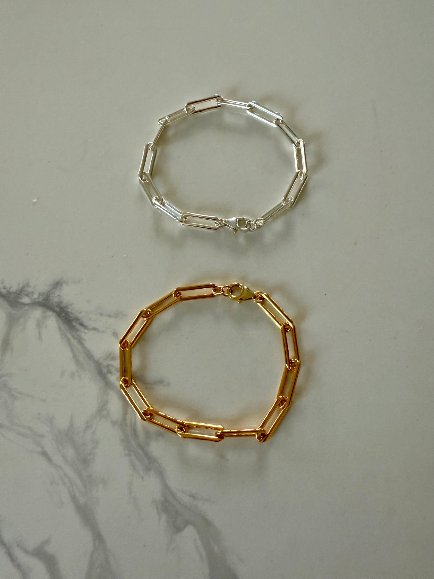 Chunky paper clip chain bracelet