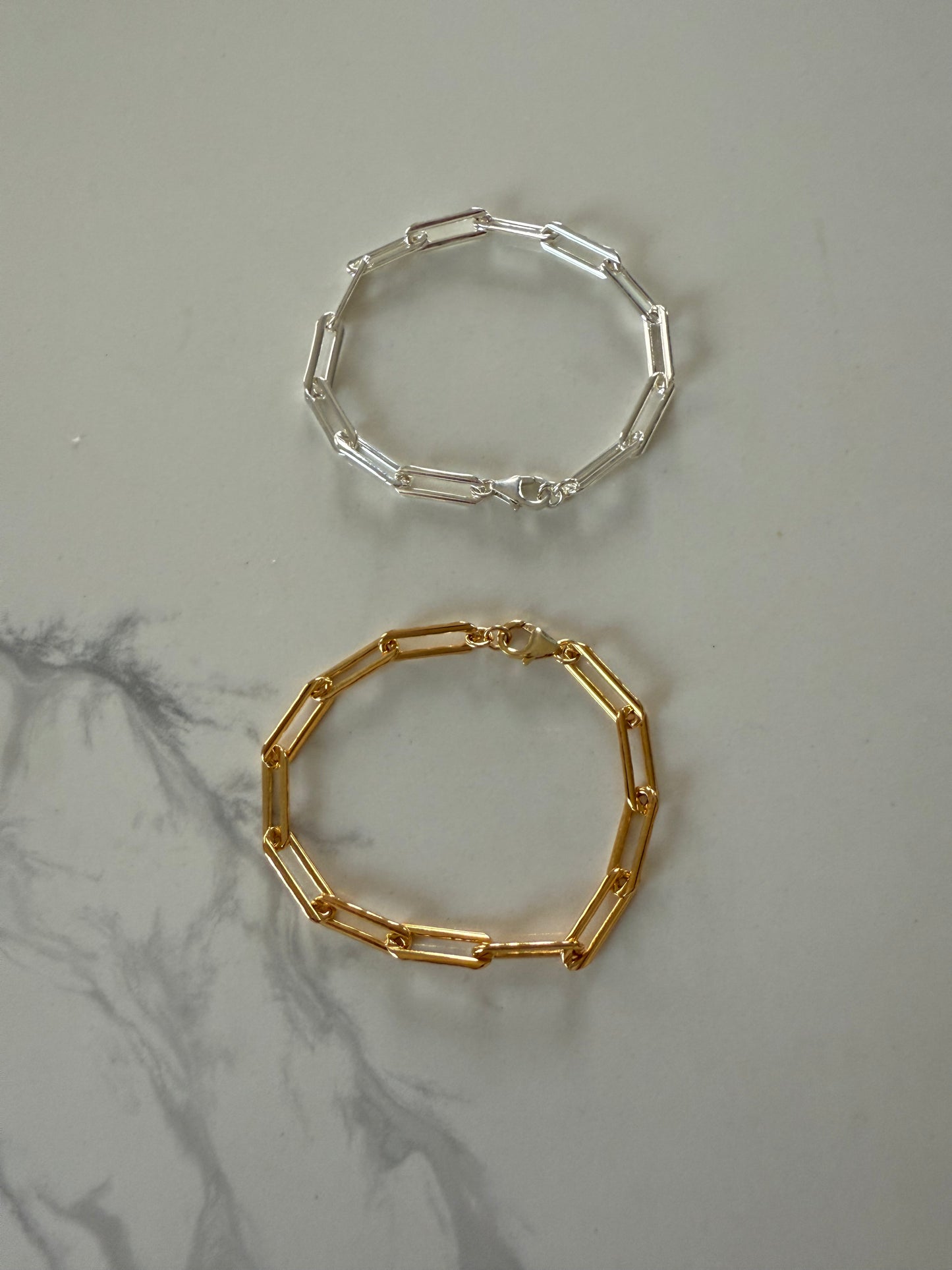 Chunky paper clip chain bracelet