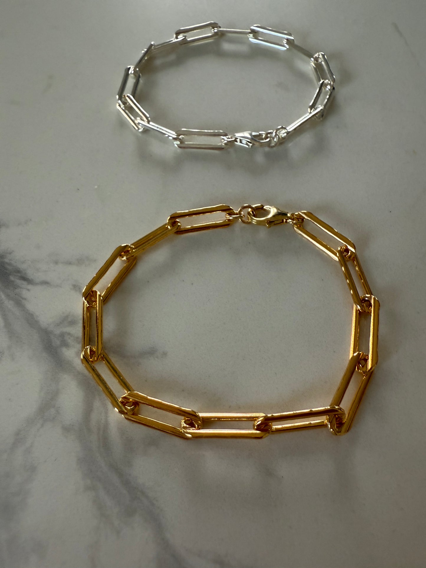 Chunky paper clip chain bracelet