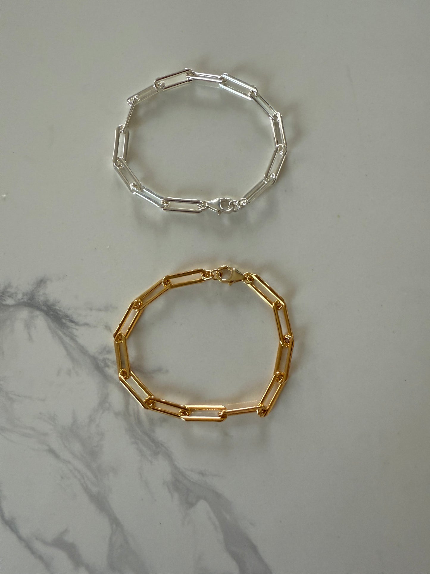 Chunky paper clip chain bracelet