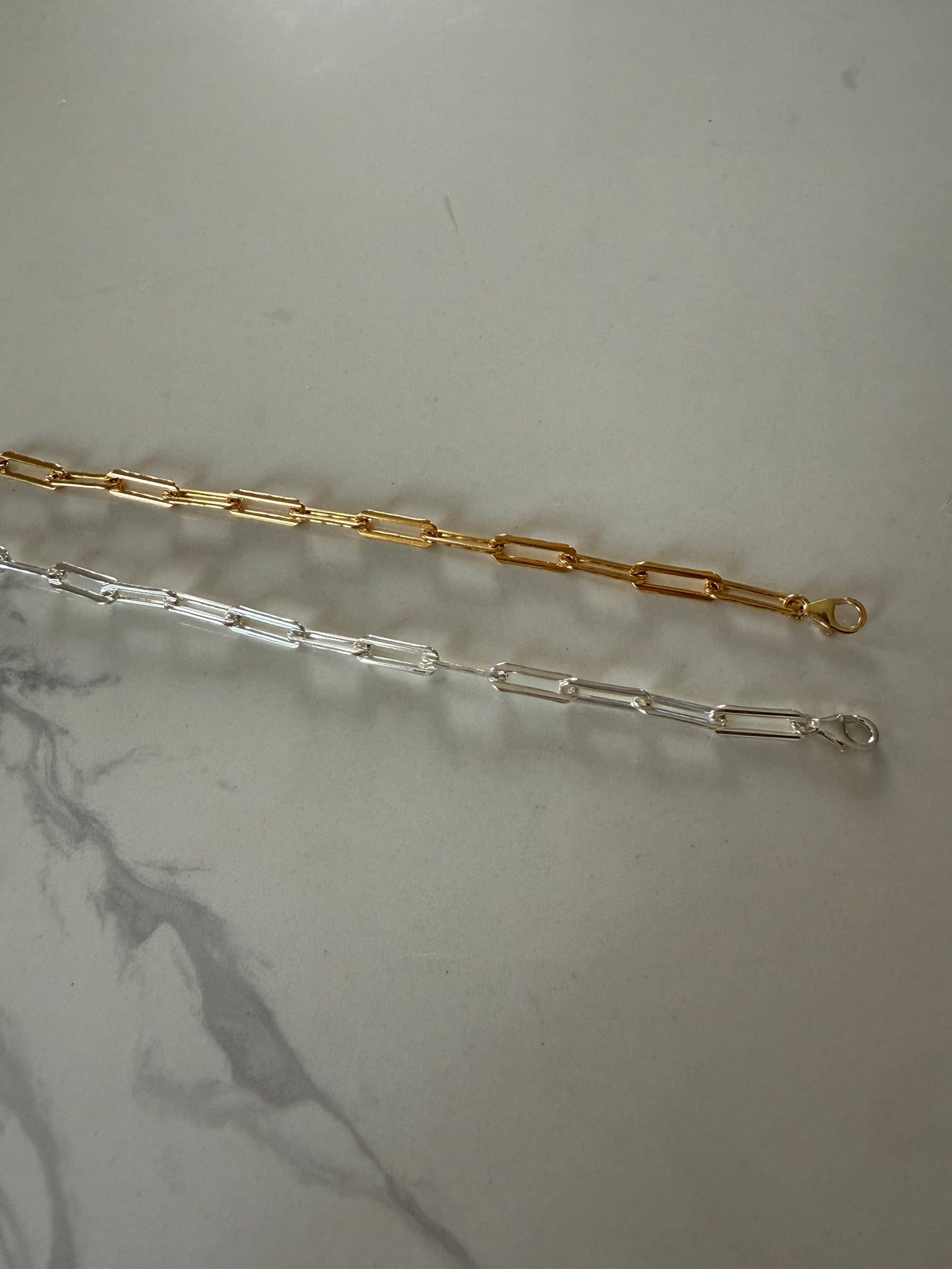 Chunky paper clip chain bracelet