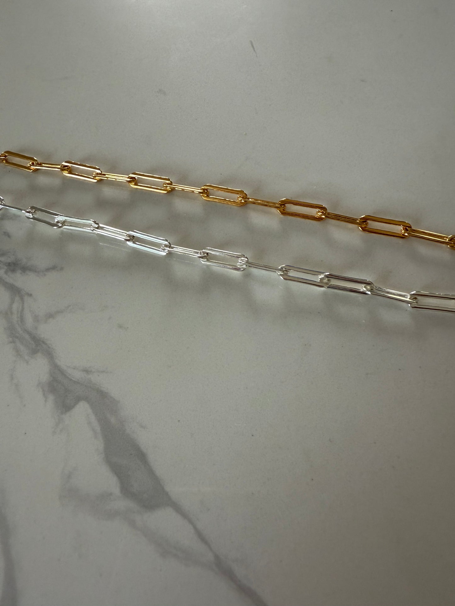 Chunky paper clip chain bracelet