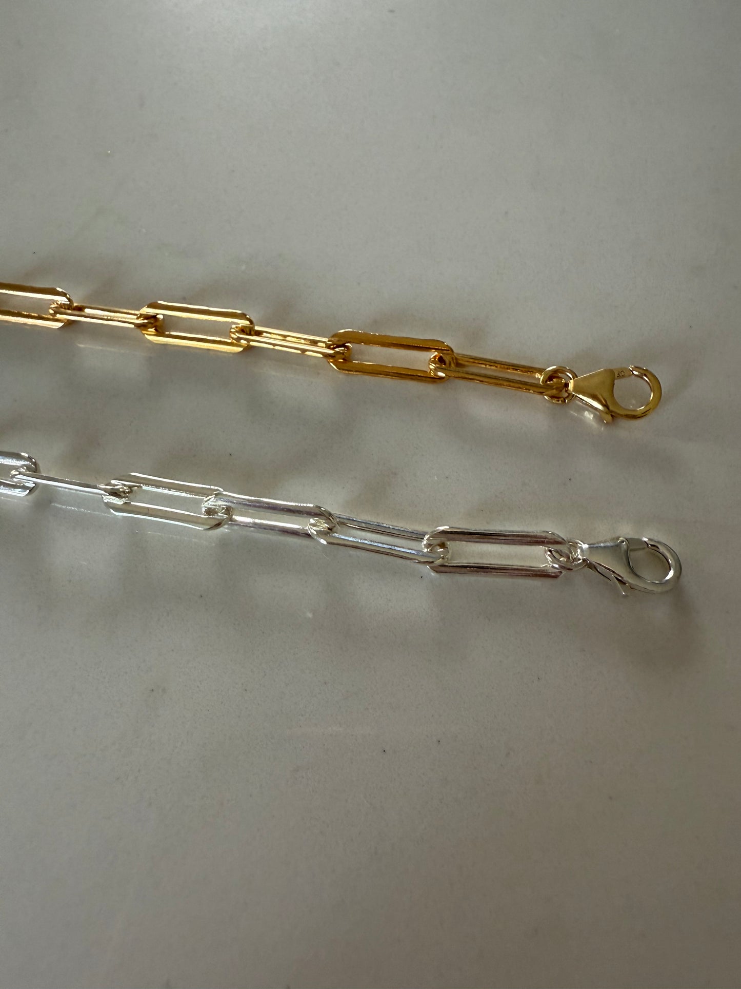 Chunky paper clip chain bracelet