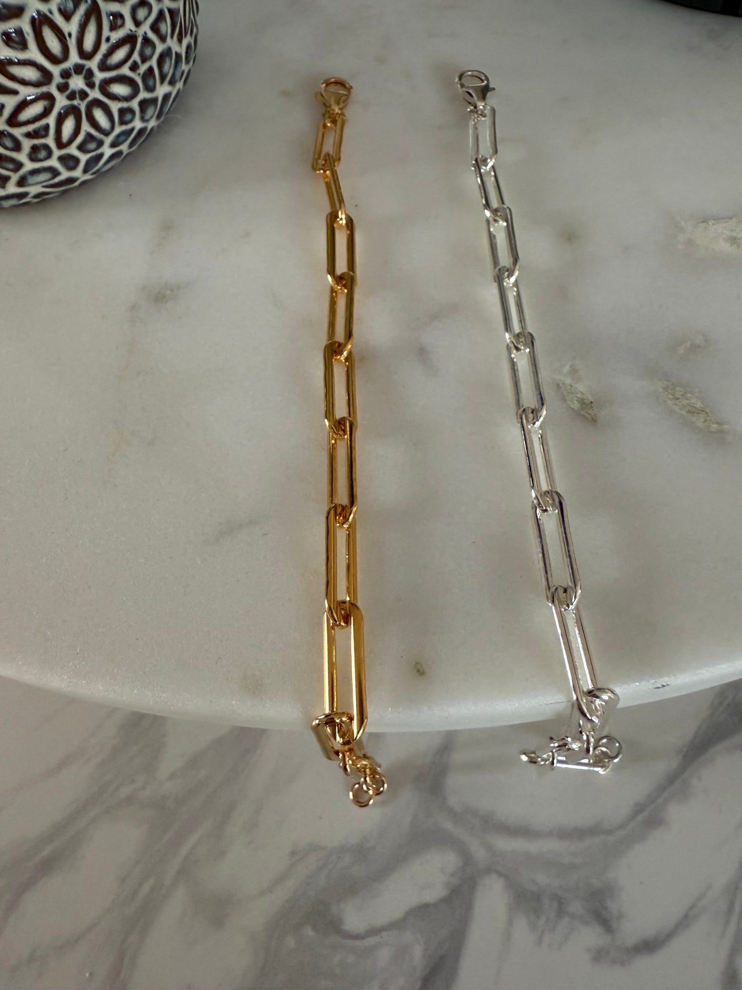 Chunky paper clip chain bracelet