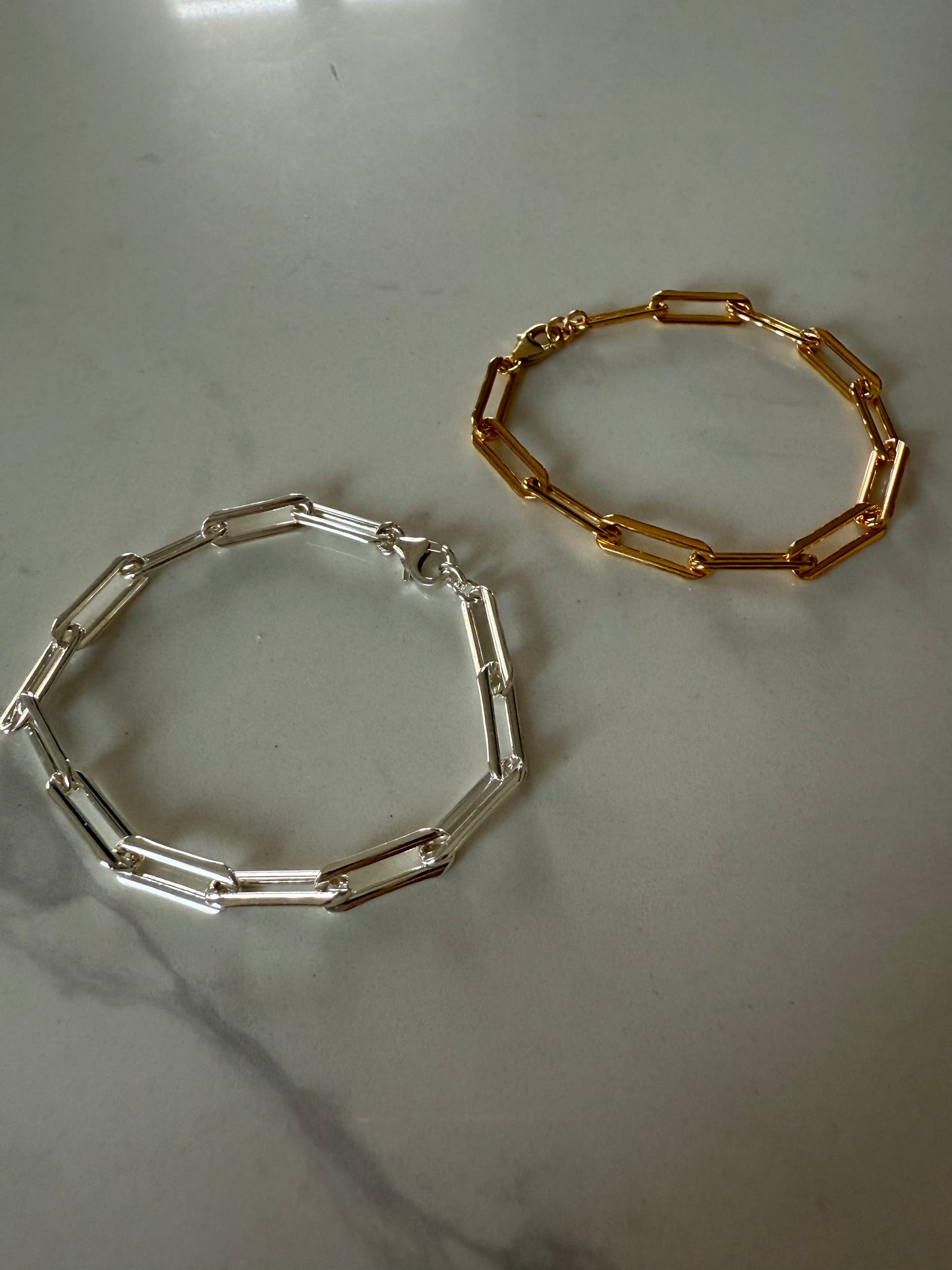 Chunky paper clip chain bracelet
