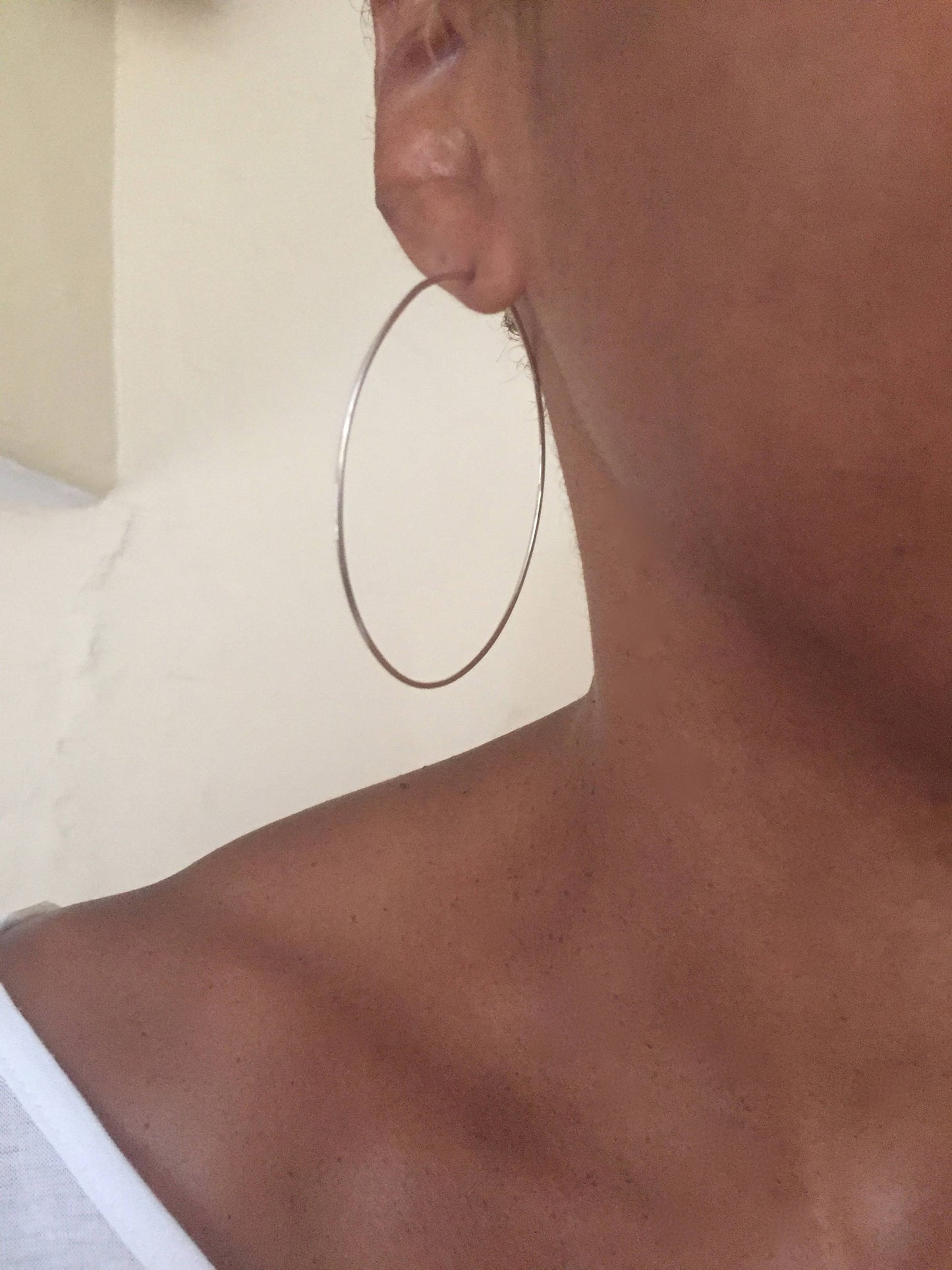 Large hand made hammered hoops
