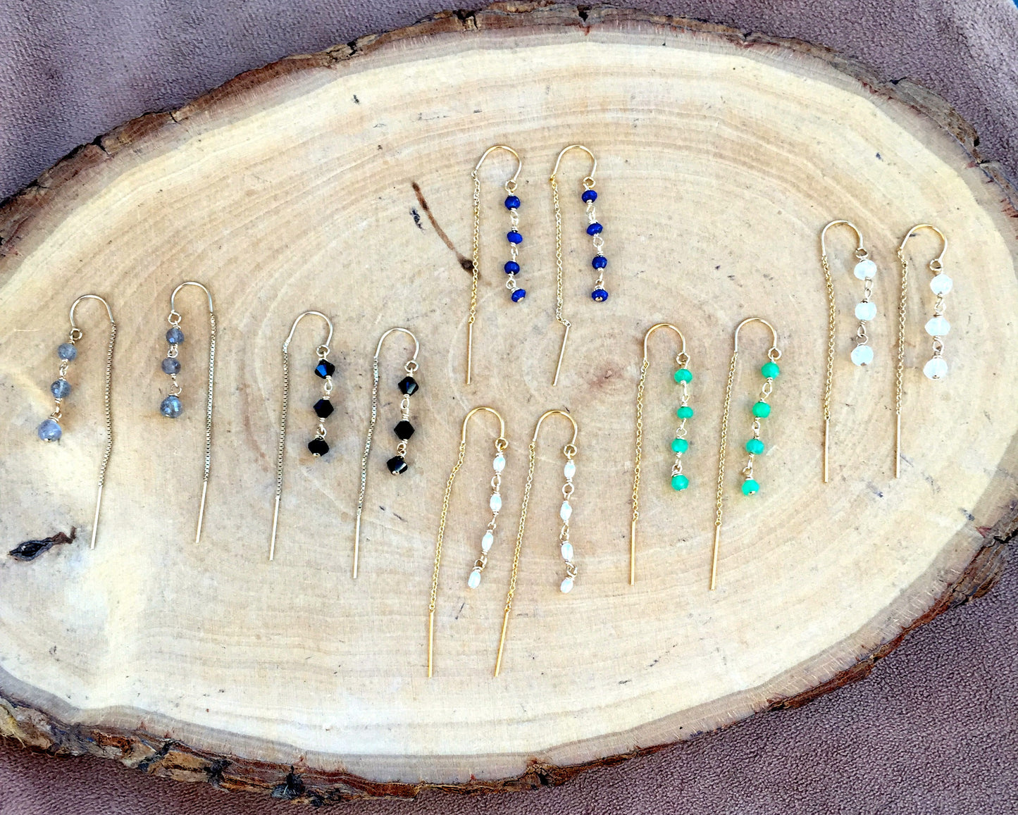 Threader earring - semi-precious stones