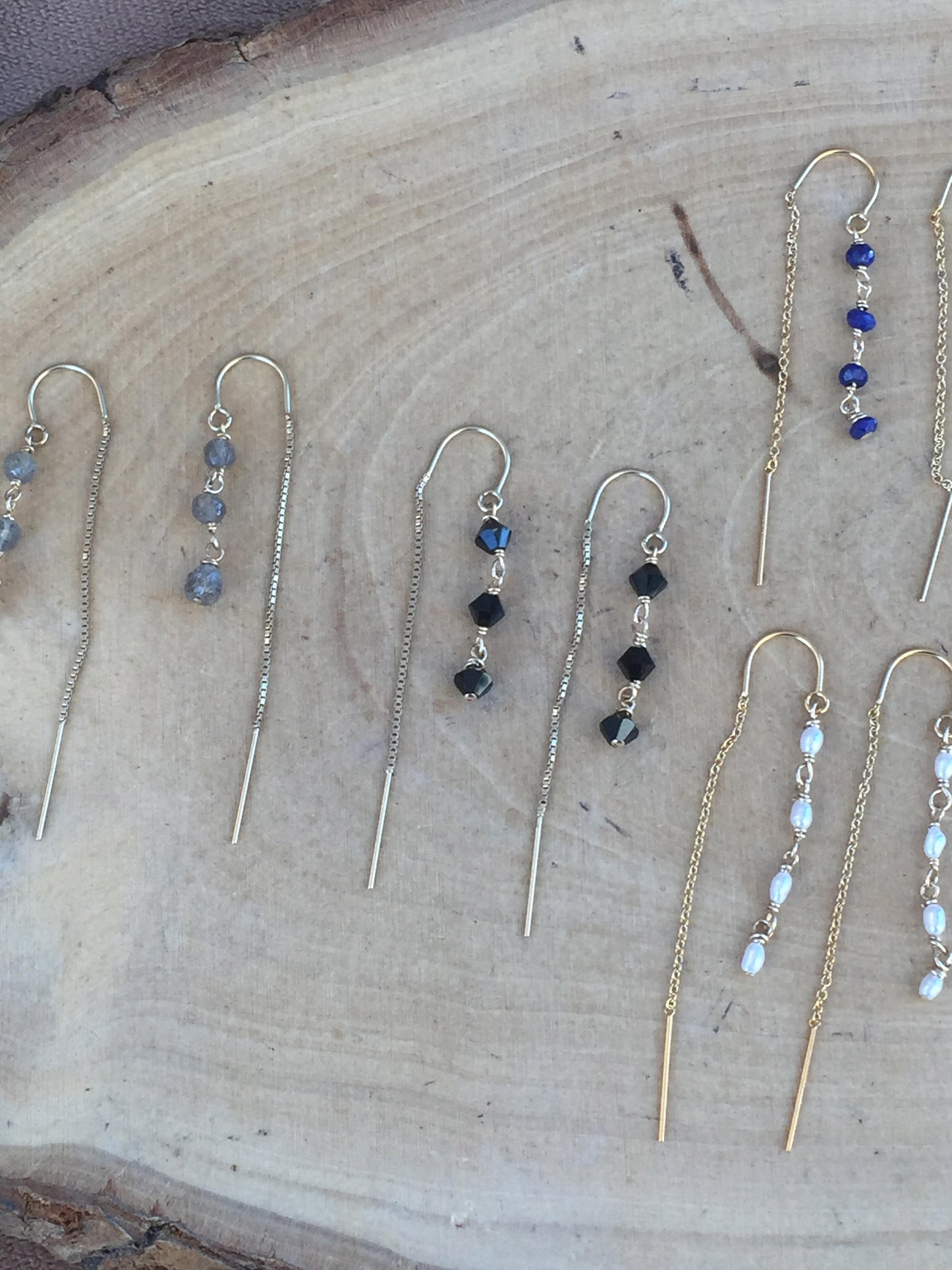 Threader earring - semi-precious stones