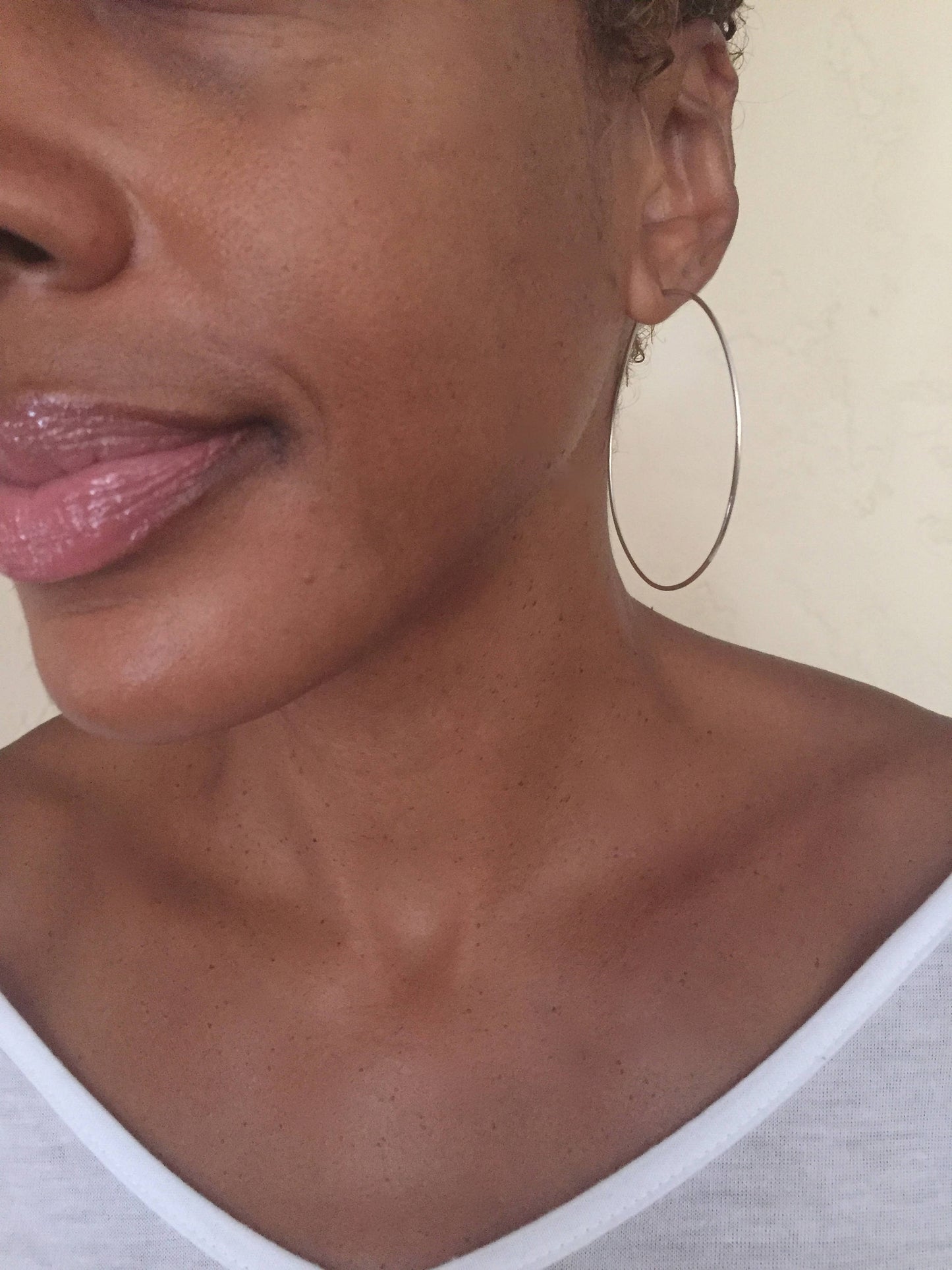 Large hand made hammered hoops
