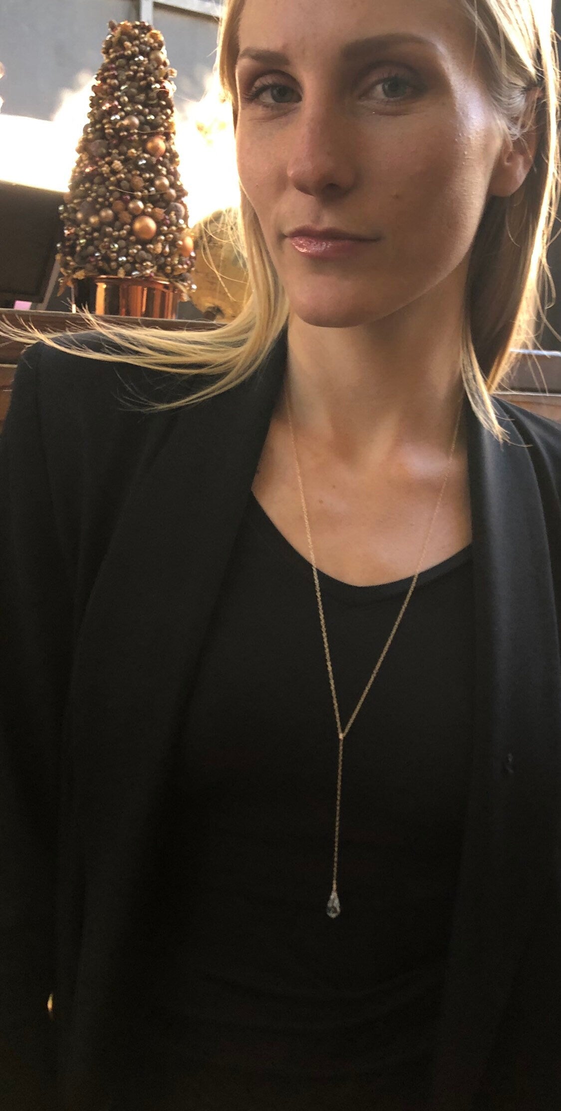 Long Y necklace with Swarovski crystal