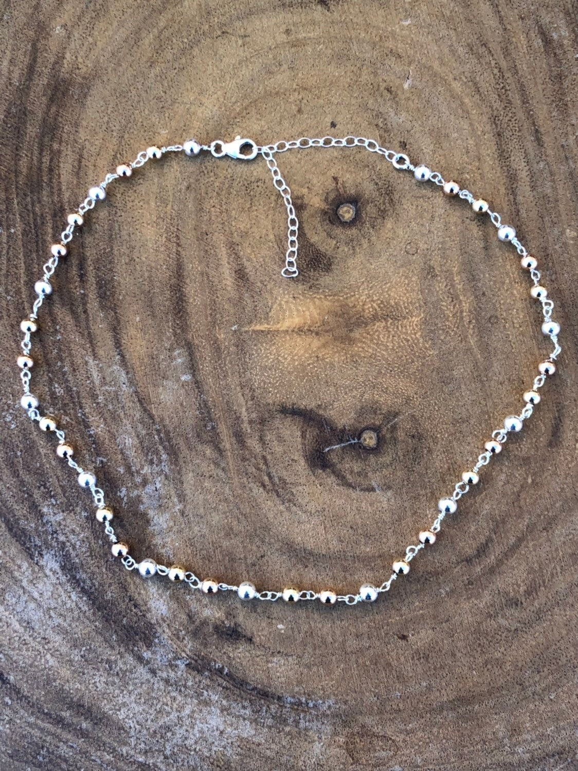 Beaded hand made wire wrapped necklace