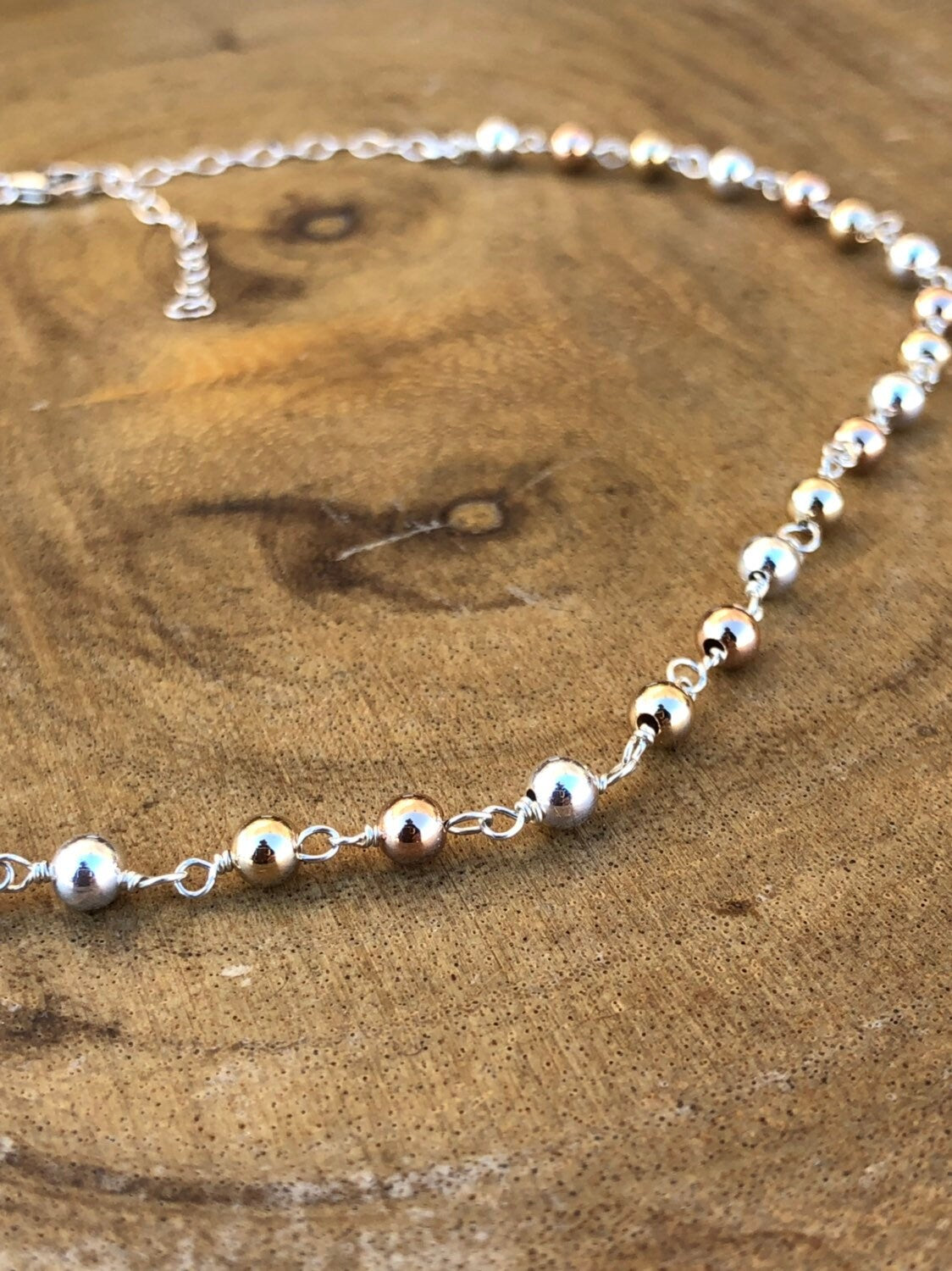 Beaded hand made wire wrapped necklace