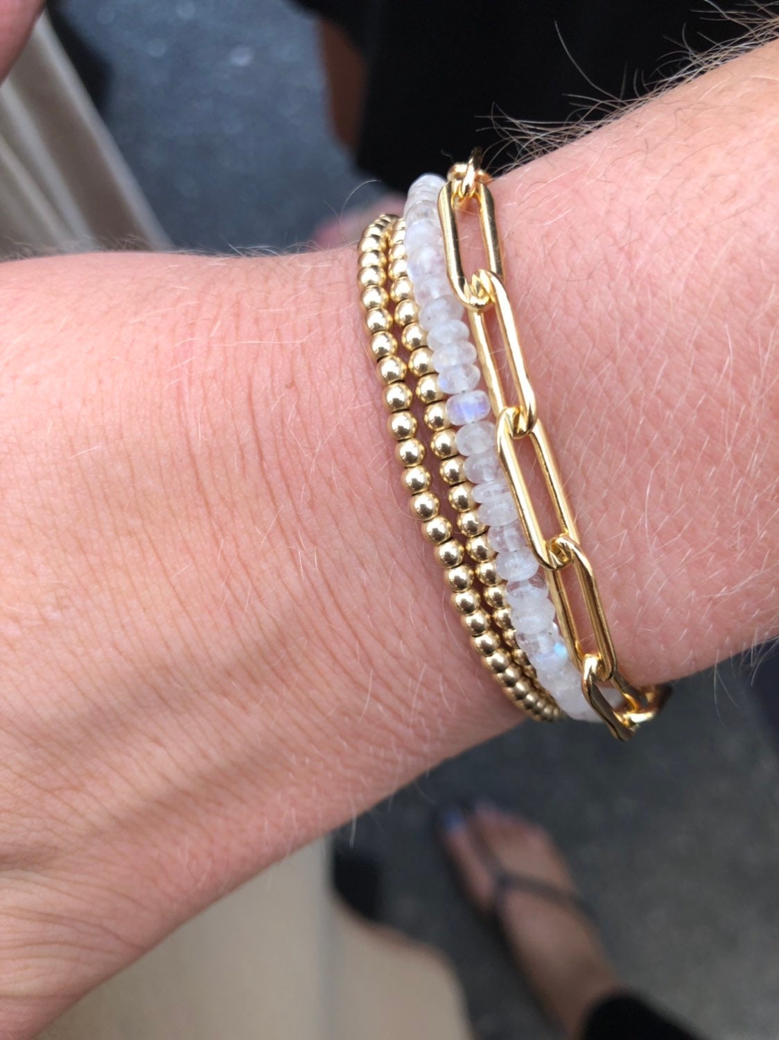 Chunky paper clip link bracelet