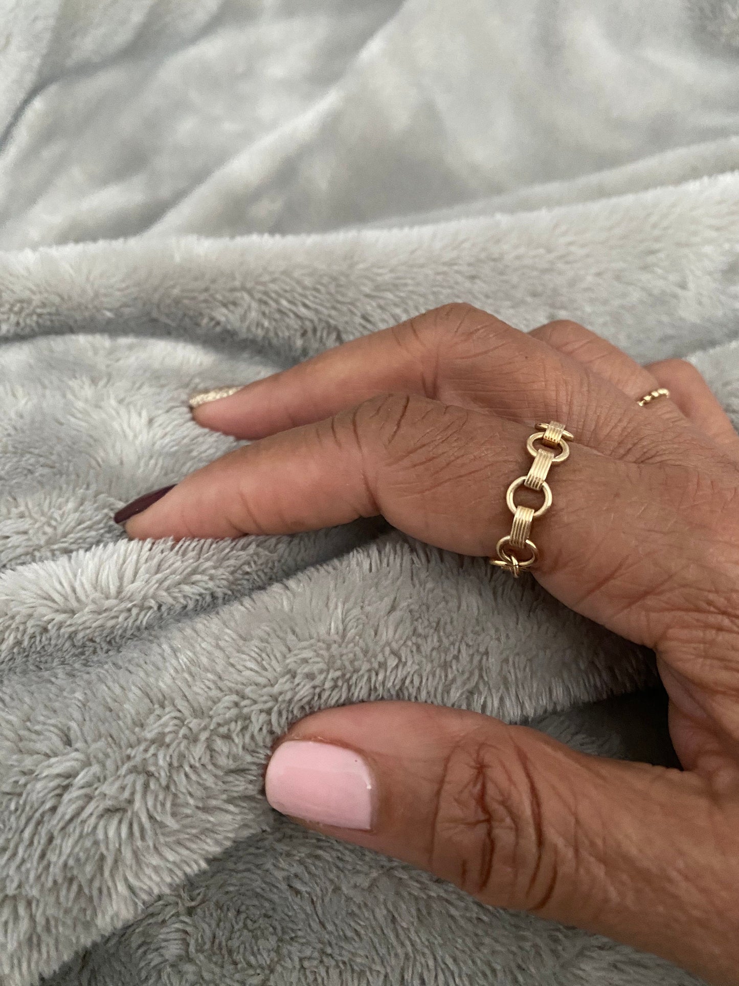 Chain ring Gold filled and Sterling silver
