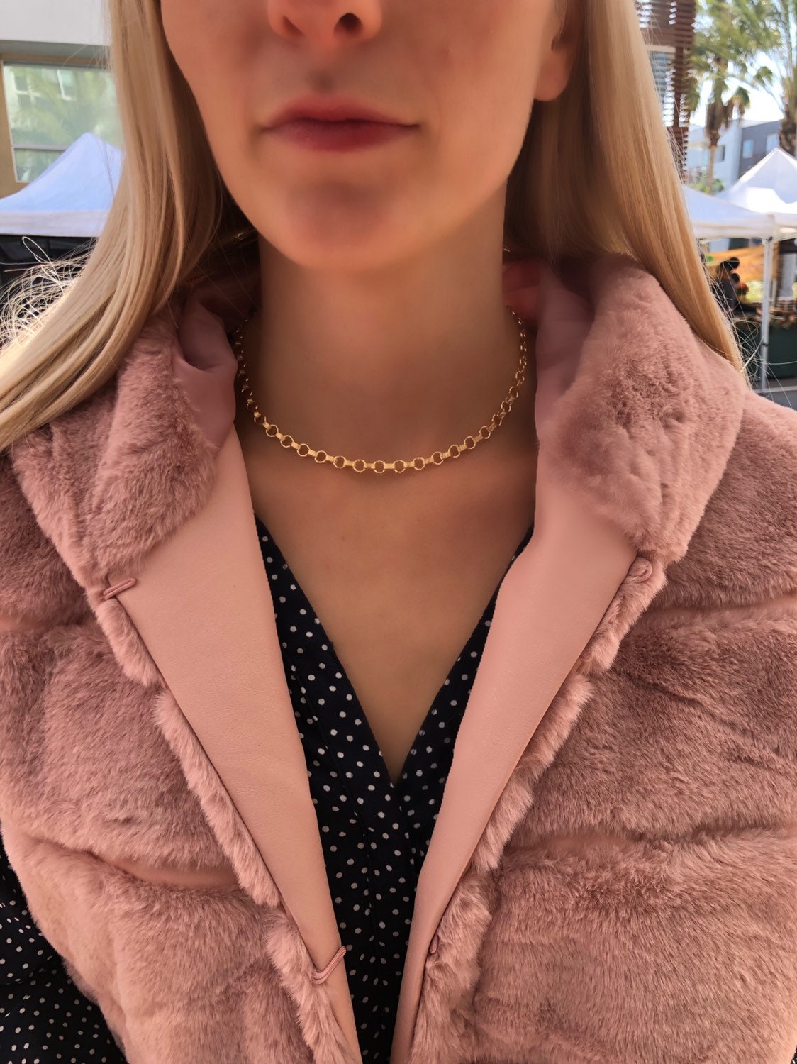 Link chain choker-Gold filled or Sterling silver