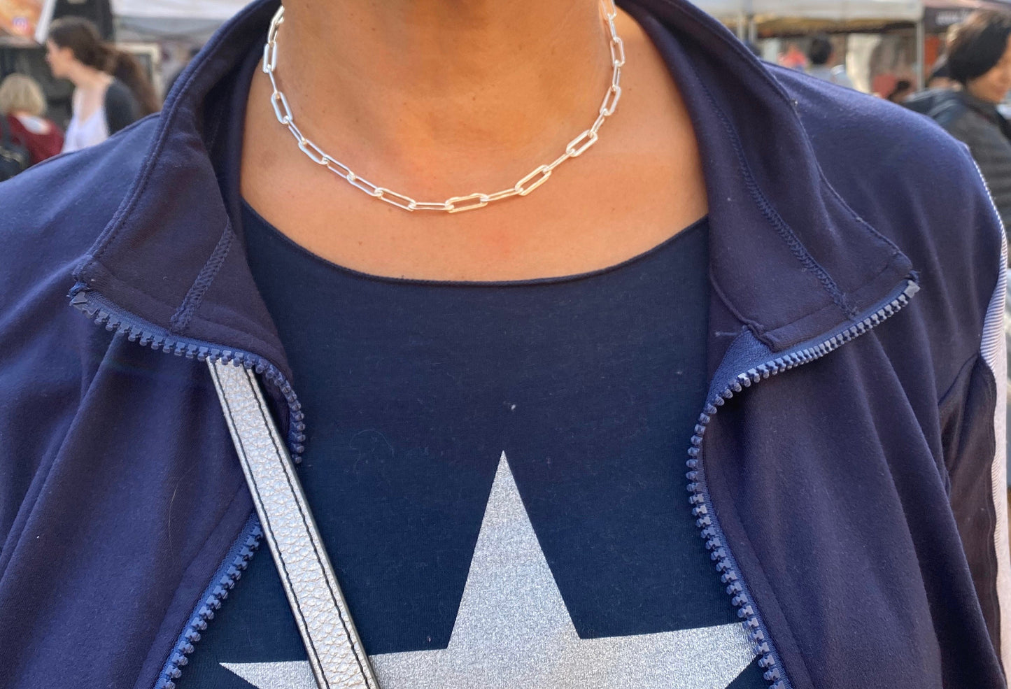 Paper clip chain necklace
