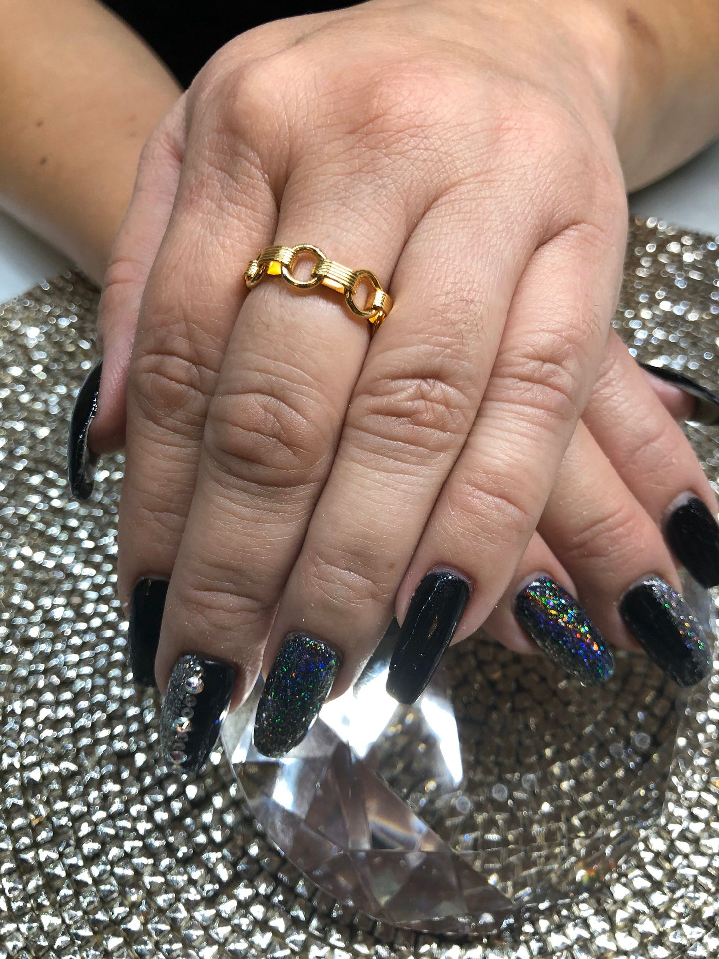 Chain ring Gold filled and Sterling silver