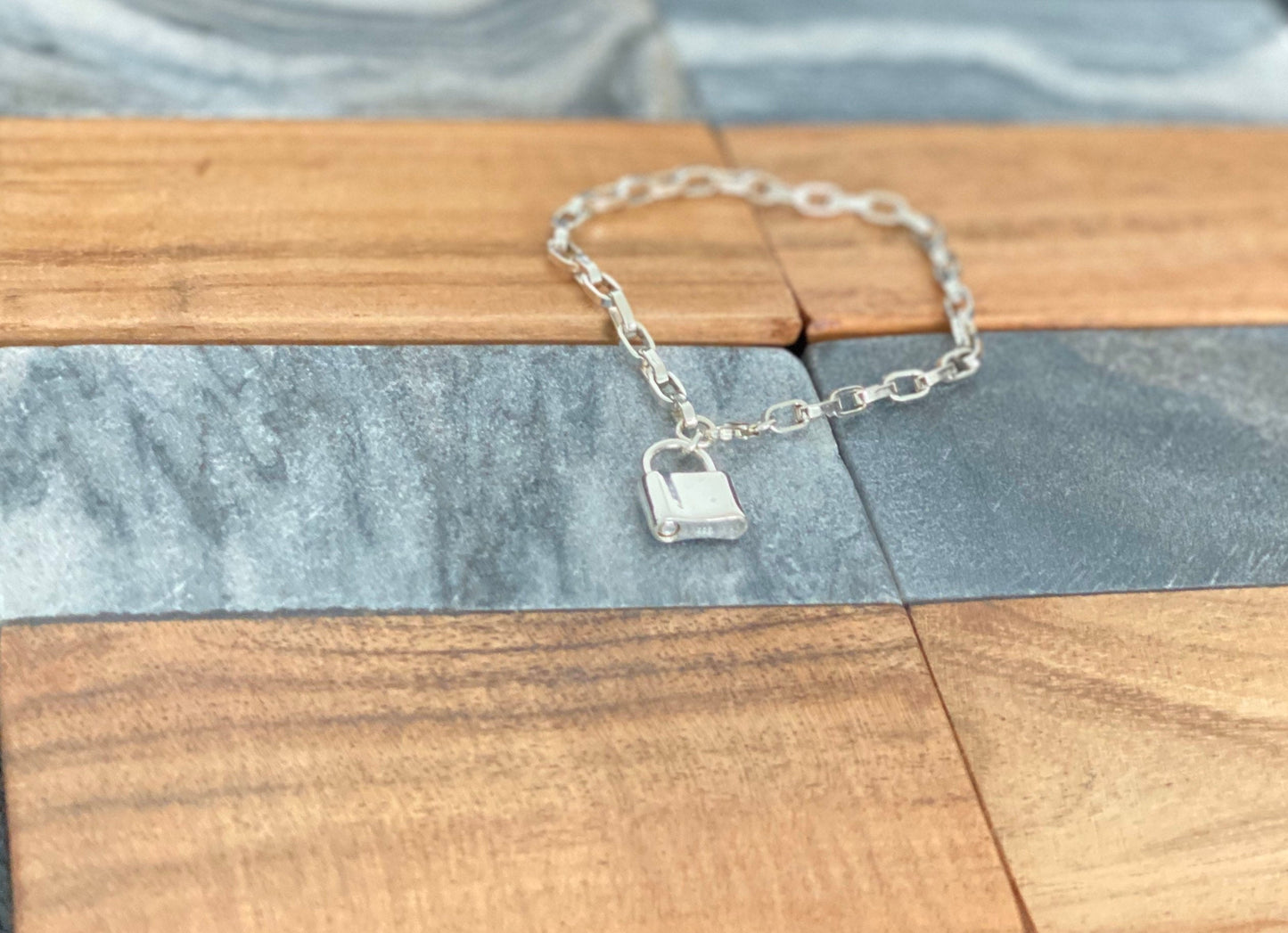 Padlock charm bracelet