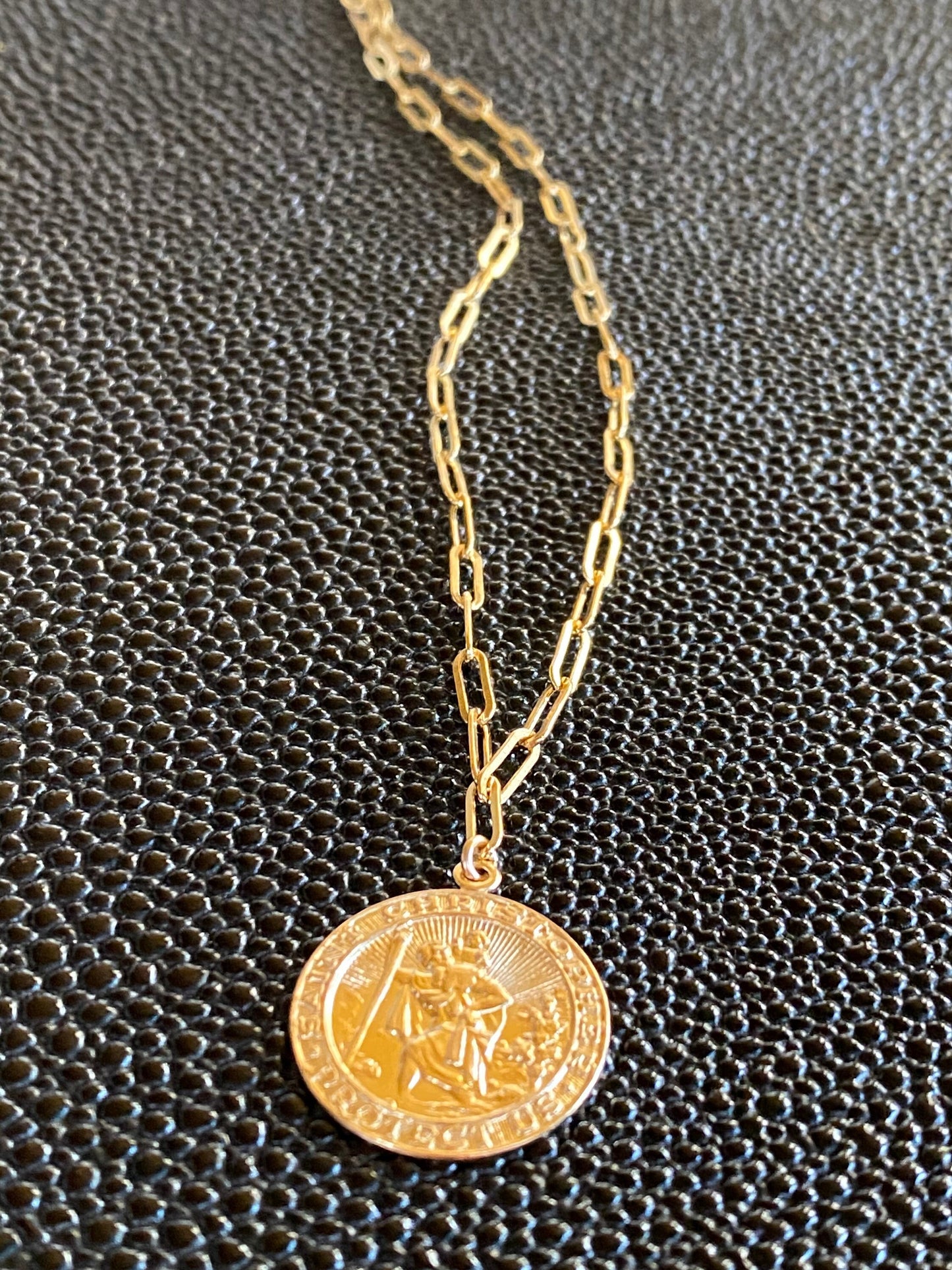 Saint Christopher medallion necklace