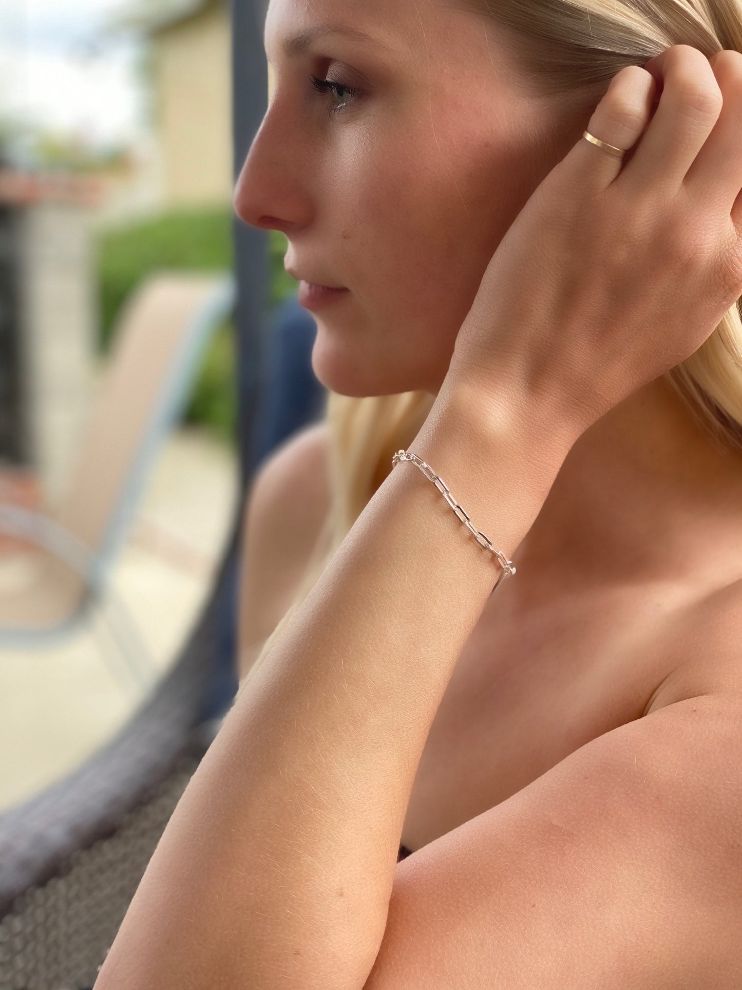 Paper clip link bracelet