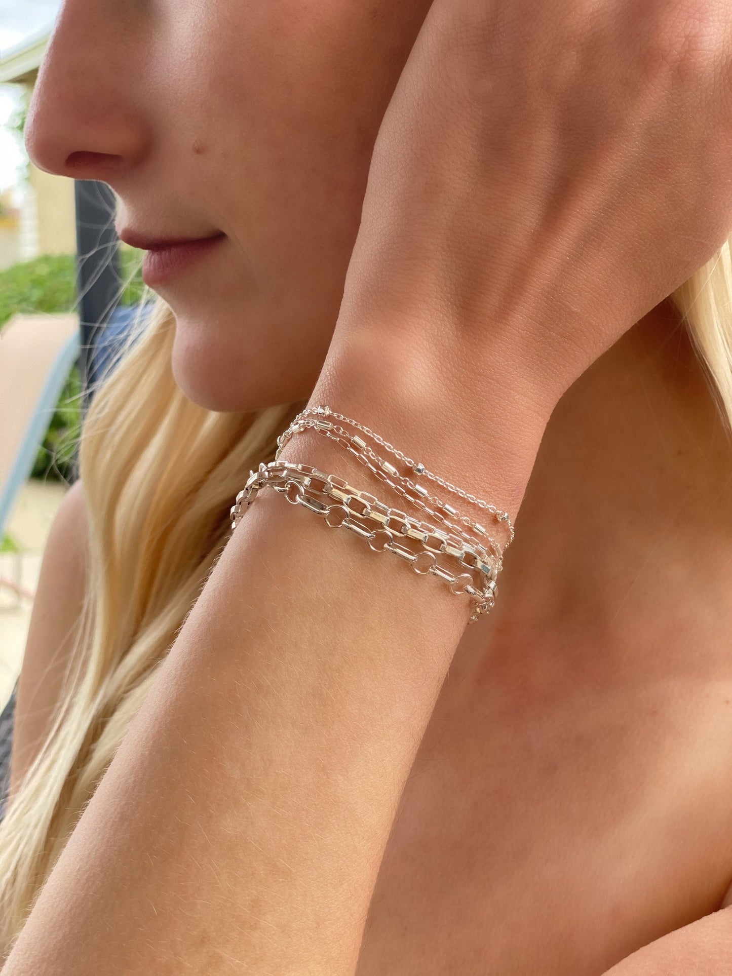 Paper clip link bracelet