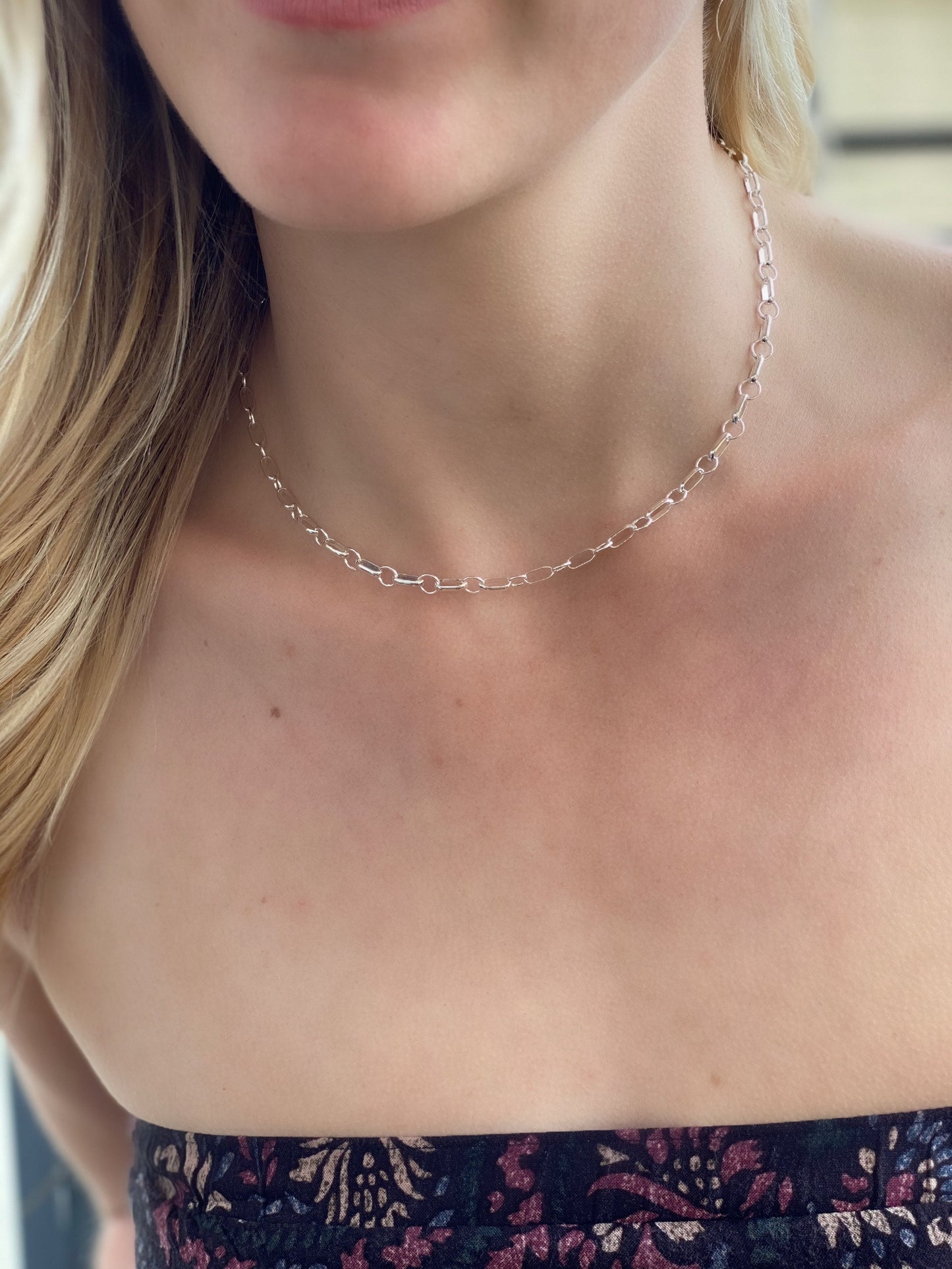 Link chain/ choker- Gold filled or sterling silver
