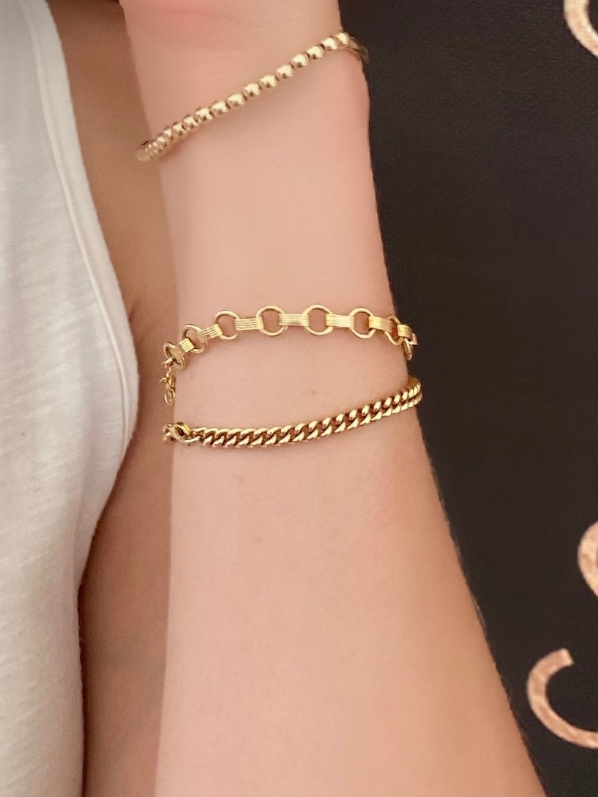 Curb link bracelet- Gold filled or Sterling silver