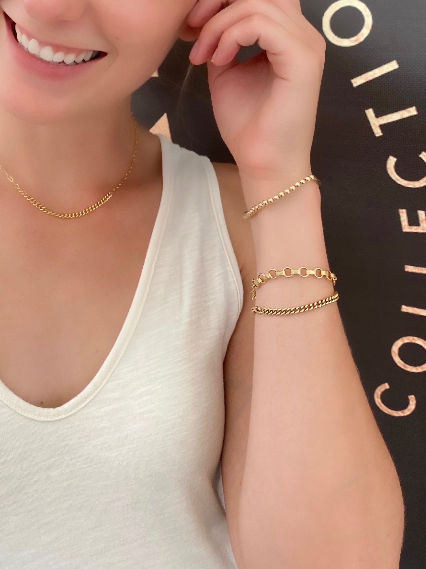 Curb link bracelet- Gold filled or Sterling silver