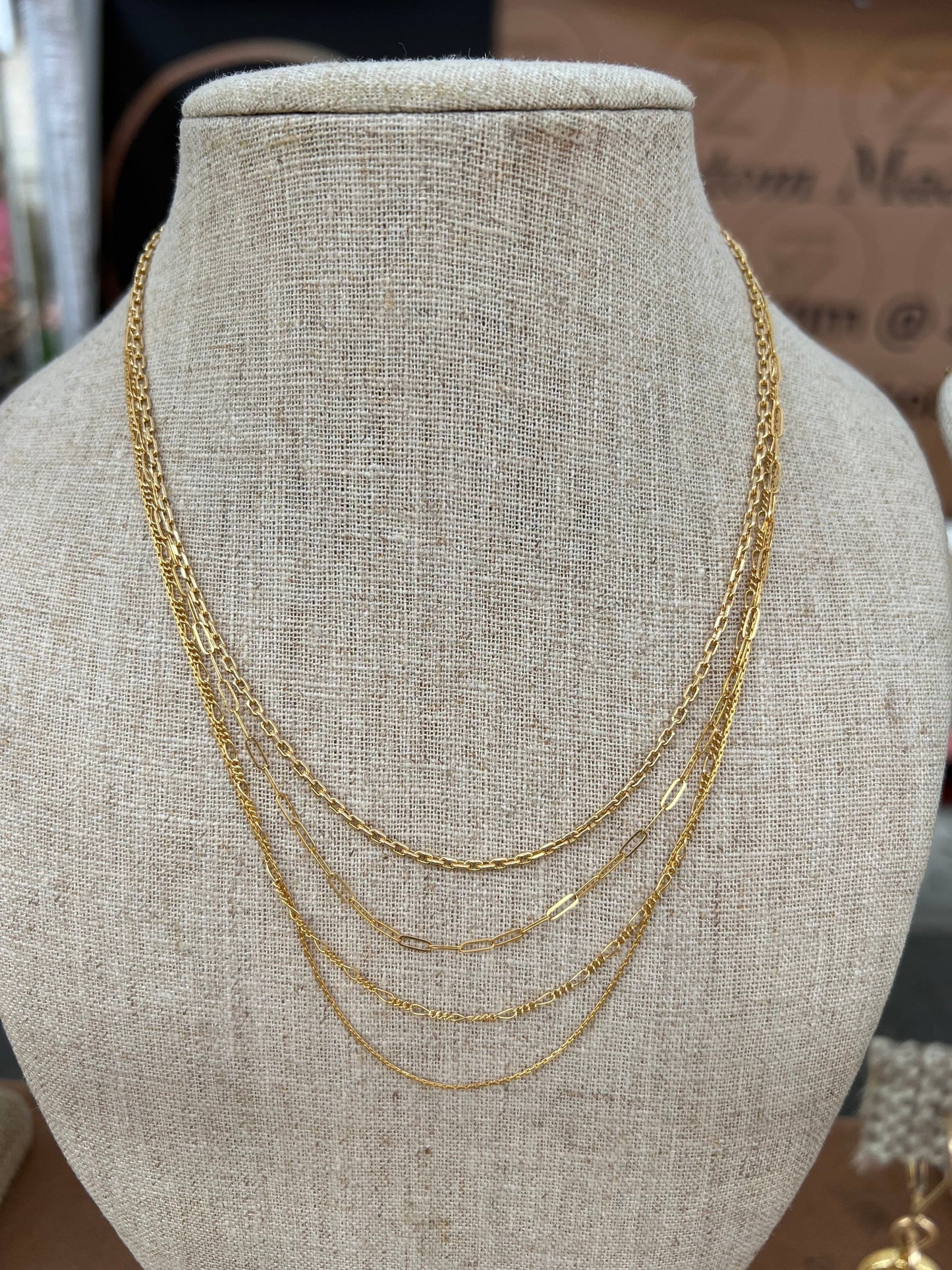 Multi strand necklace, 14k gold filled necklace, Dainty multi strand necklace, Anti-tangle clasp