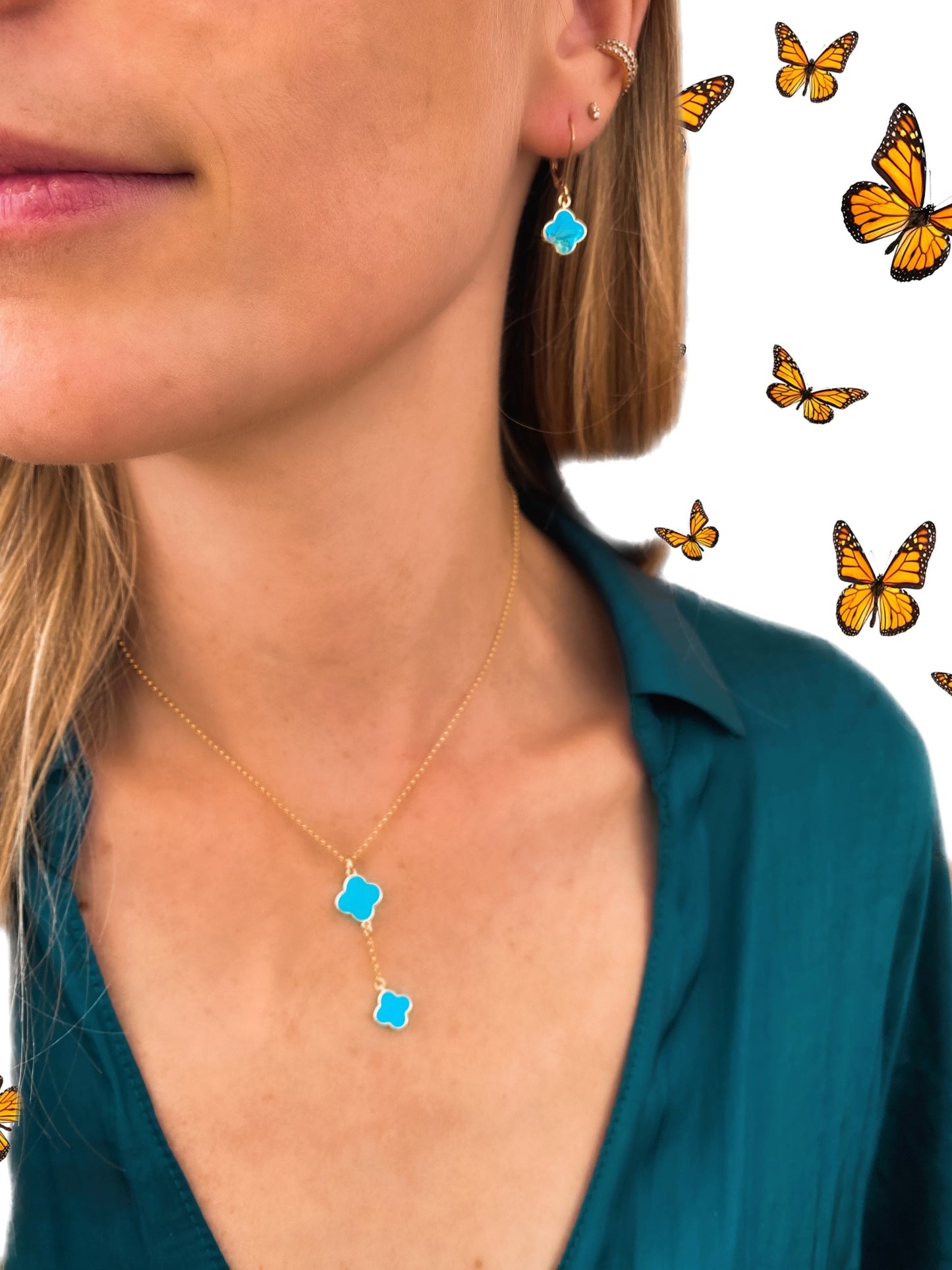 Clover drop earrings