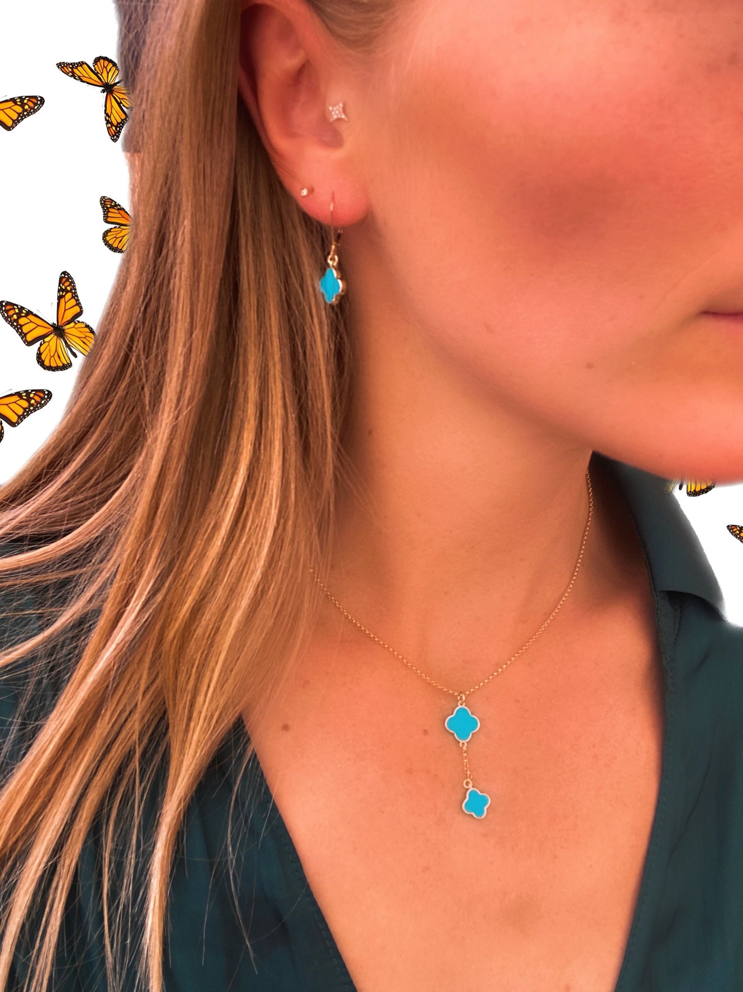 Clover drop earrings