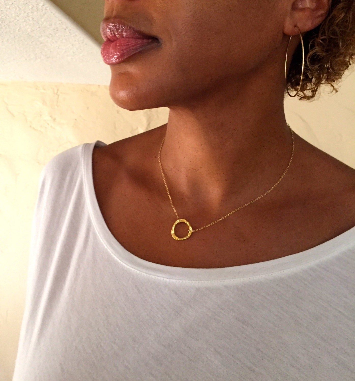 2 inch hammered hand made hoop earrings