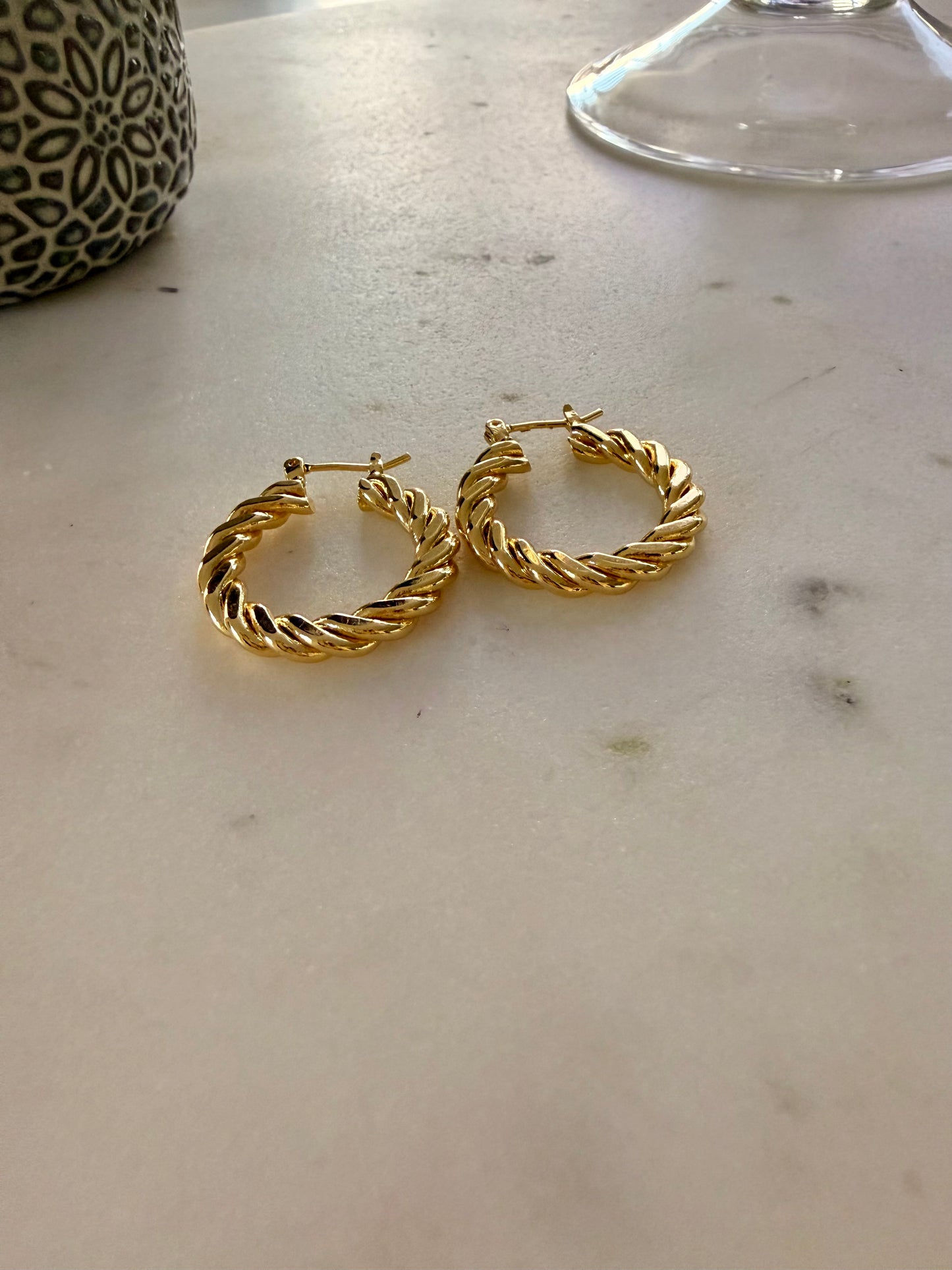 Gold filled twisted hoops