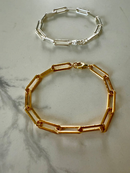 Chunky paper clip chain bracelet