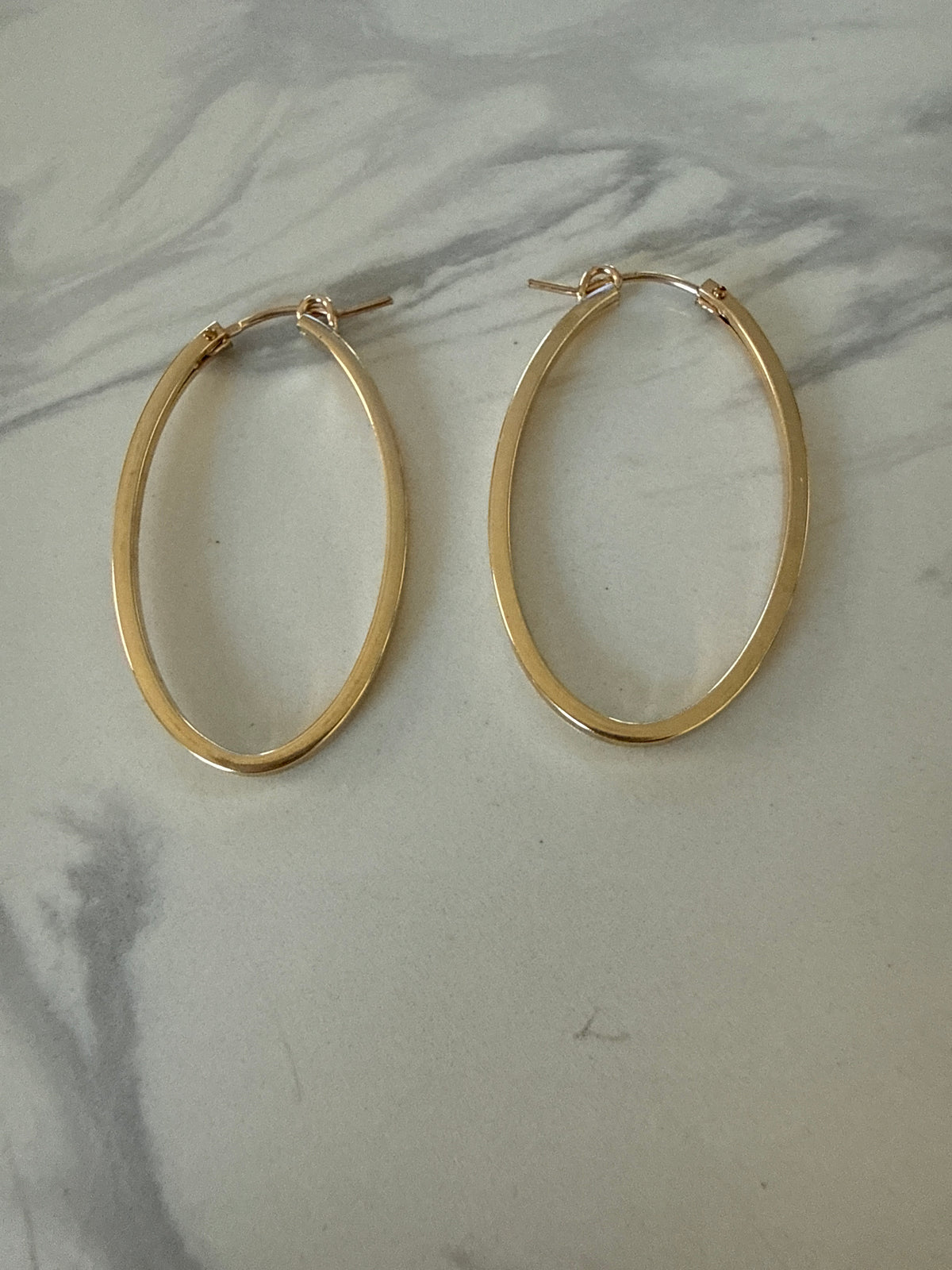 Oval shaped hoop earrings