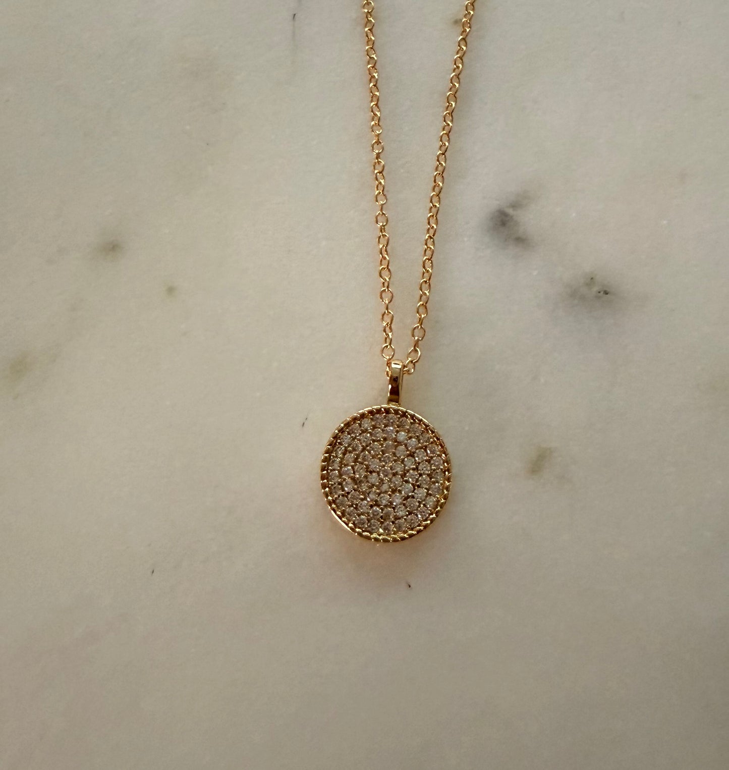 Dainty Micro Paved Cubic Zirconia pendant necklace