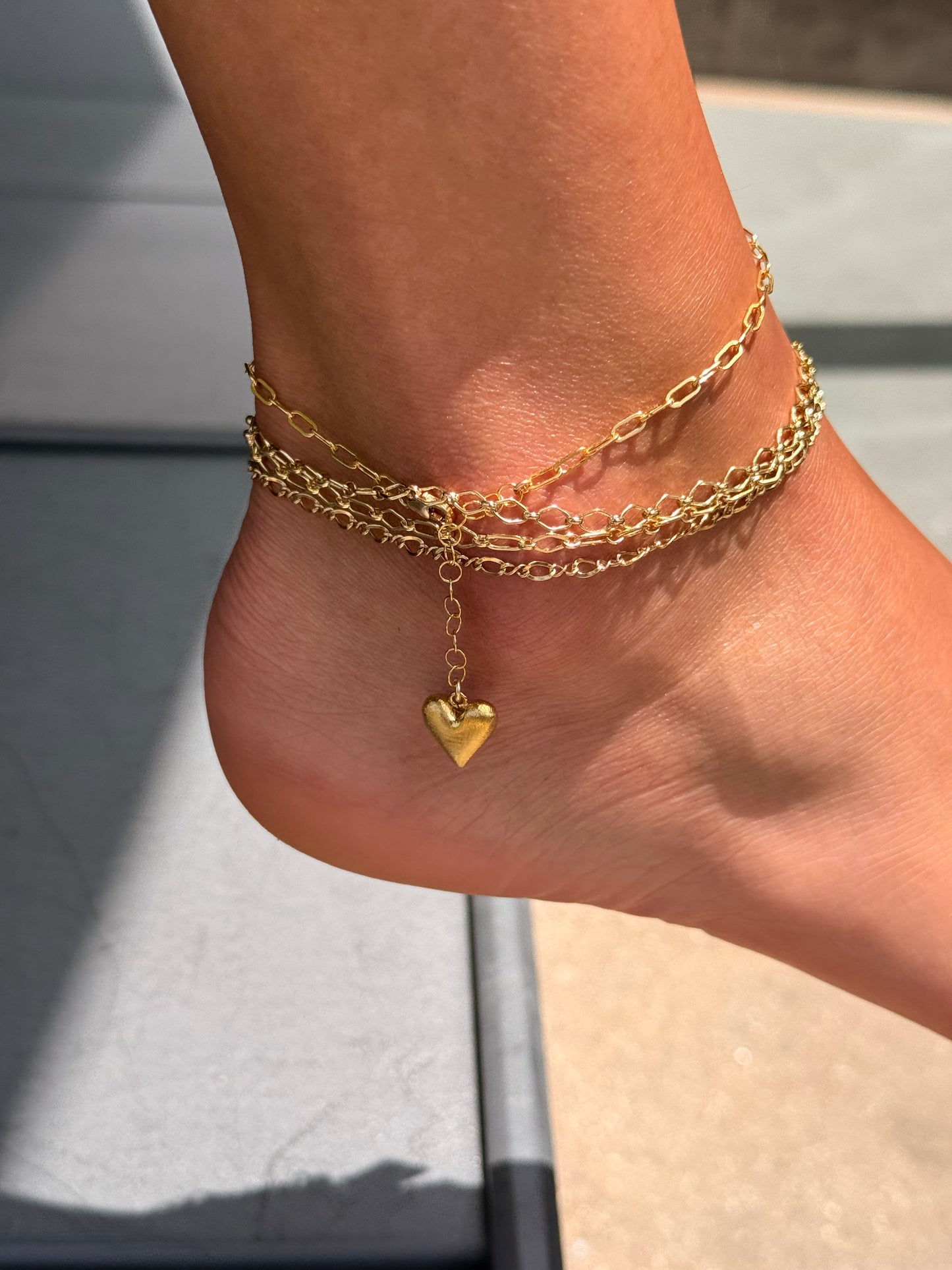 Anklet: Sterling silver or 14k gold filled, various styles