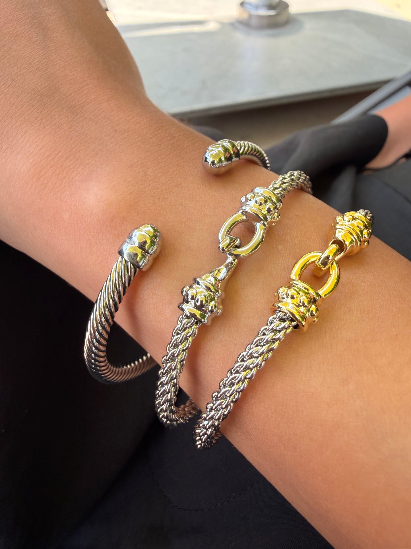 14k gold filled stacking cuff bracelets