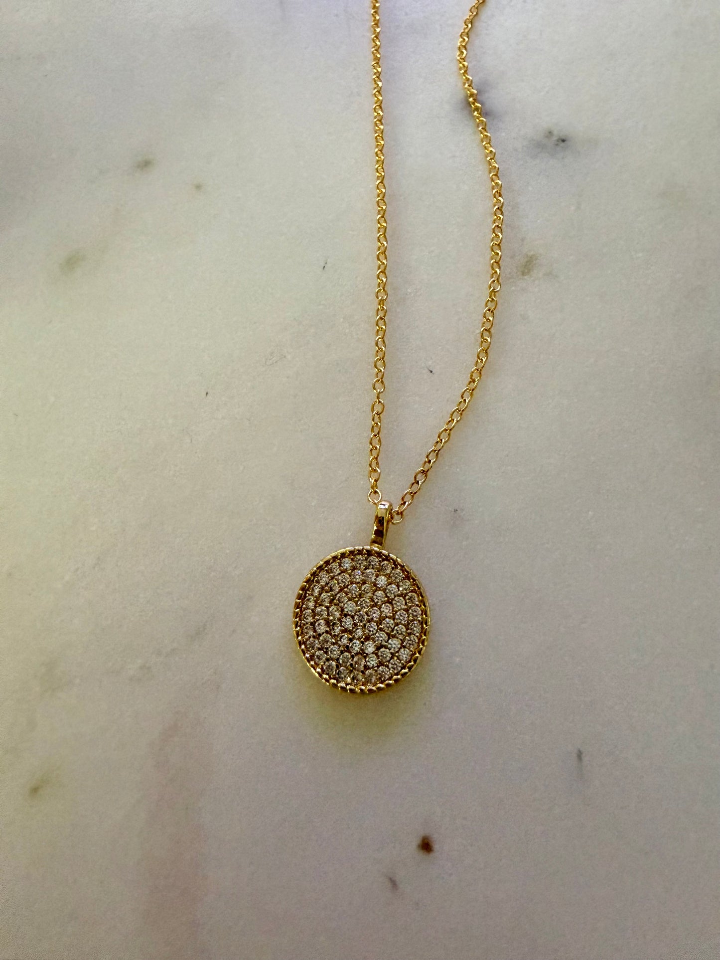 Dainty Micro Paved Cubic Zirconia pendant necklace