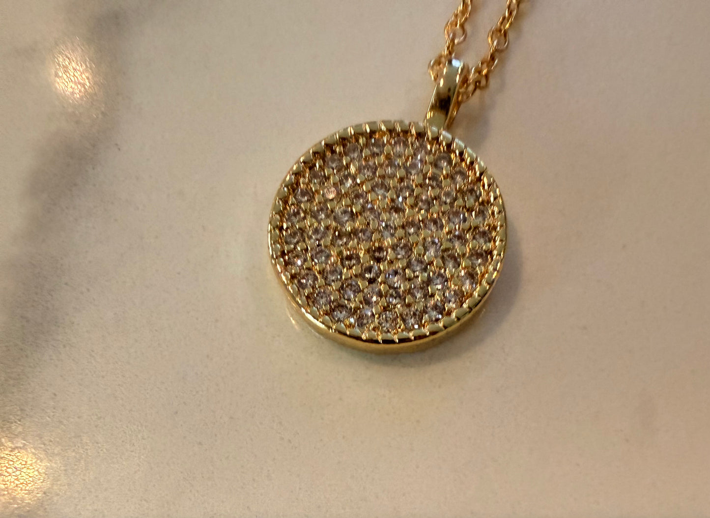 Dainty Micro Paved Cubic Zirconia pendant necklace