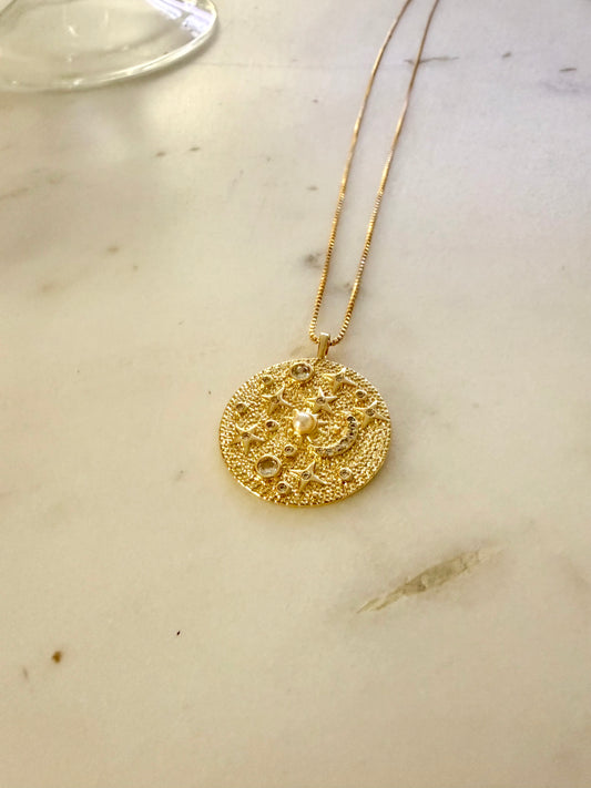 Celestial medallion necklace