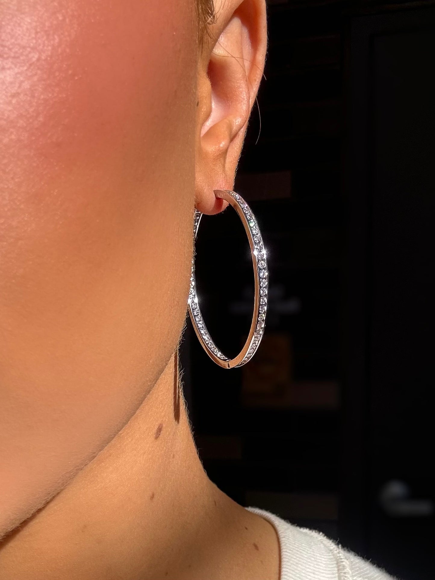 50mm hoops with cubic zirconia