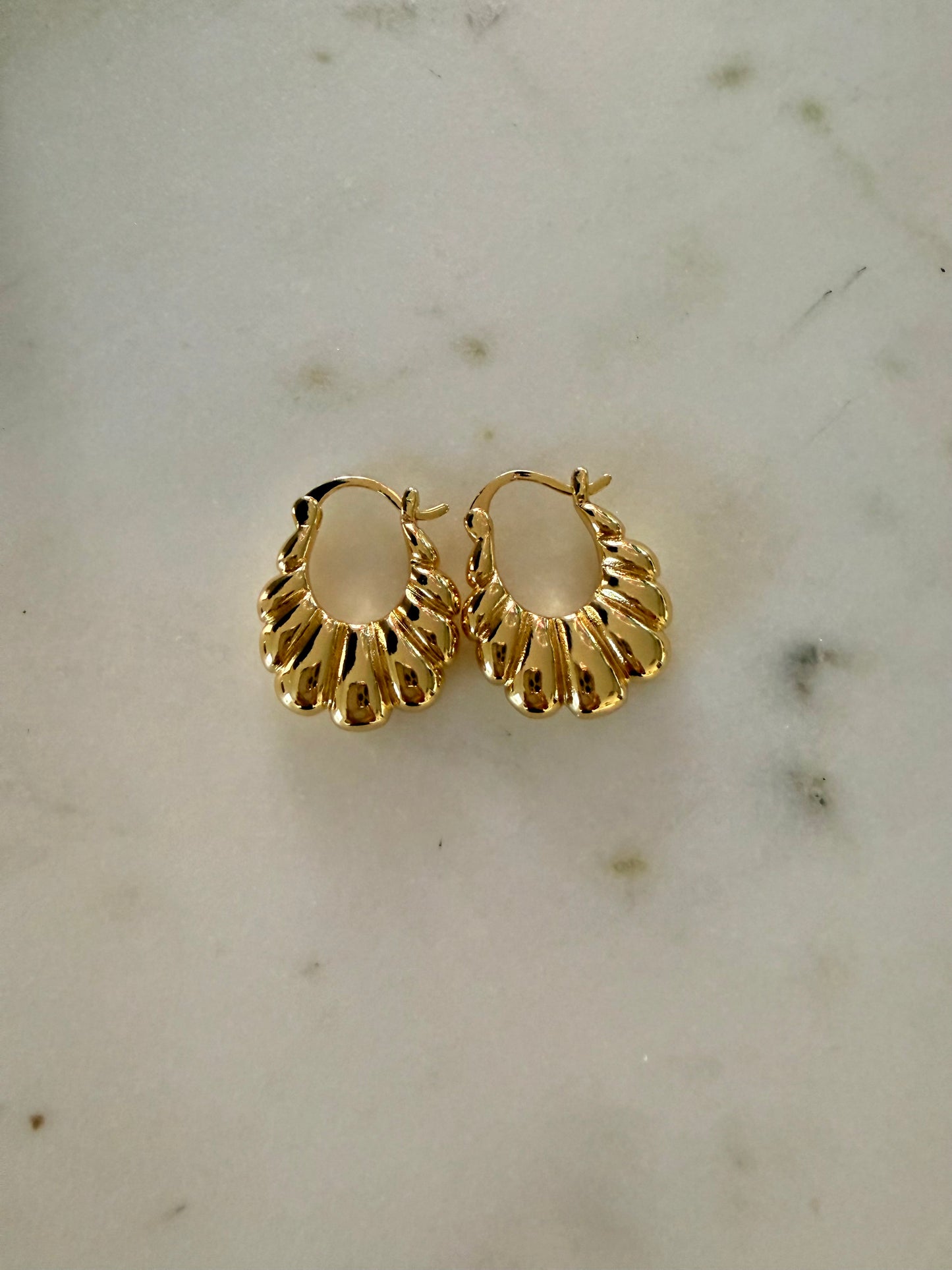 Gold croissant hoops