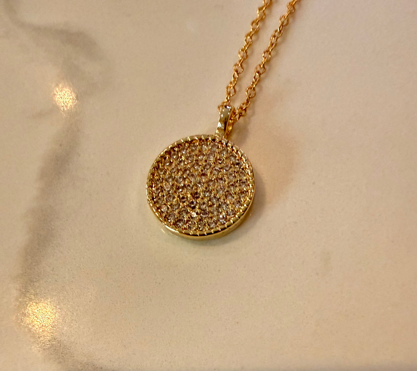 Dainty Micro Paved Cubic Zirconia pendant necklace