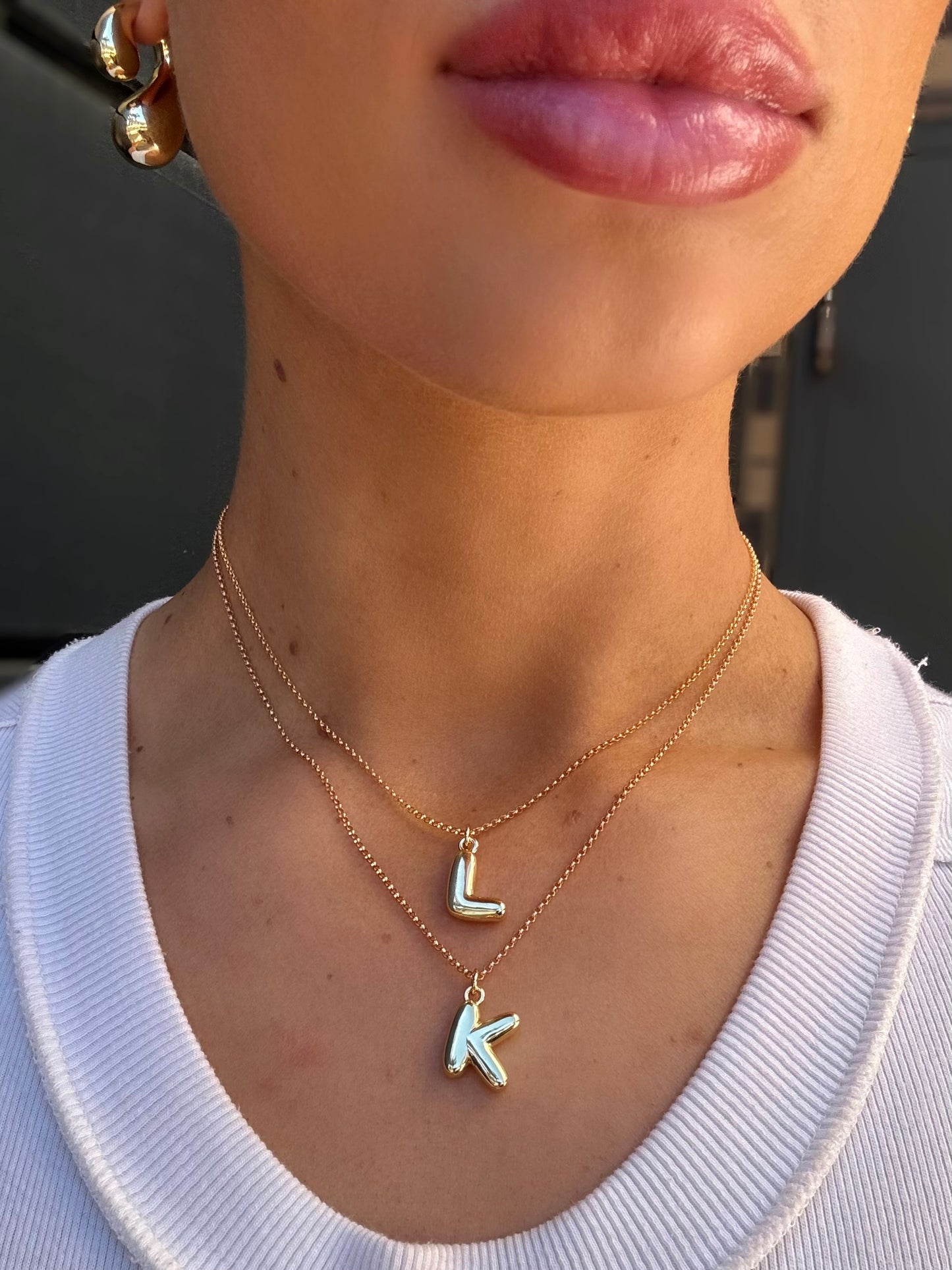 Bubble letter necklace