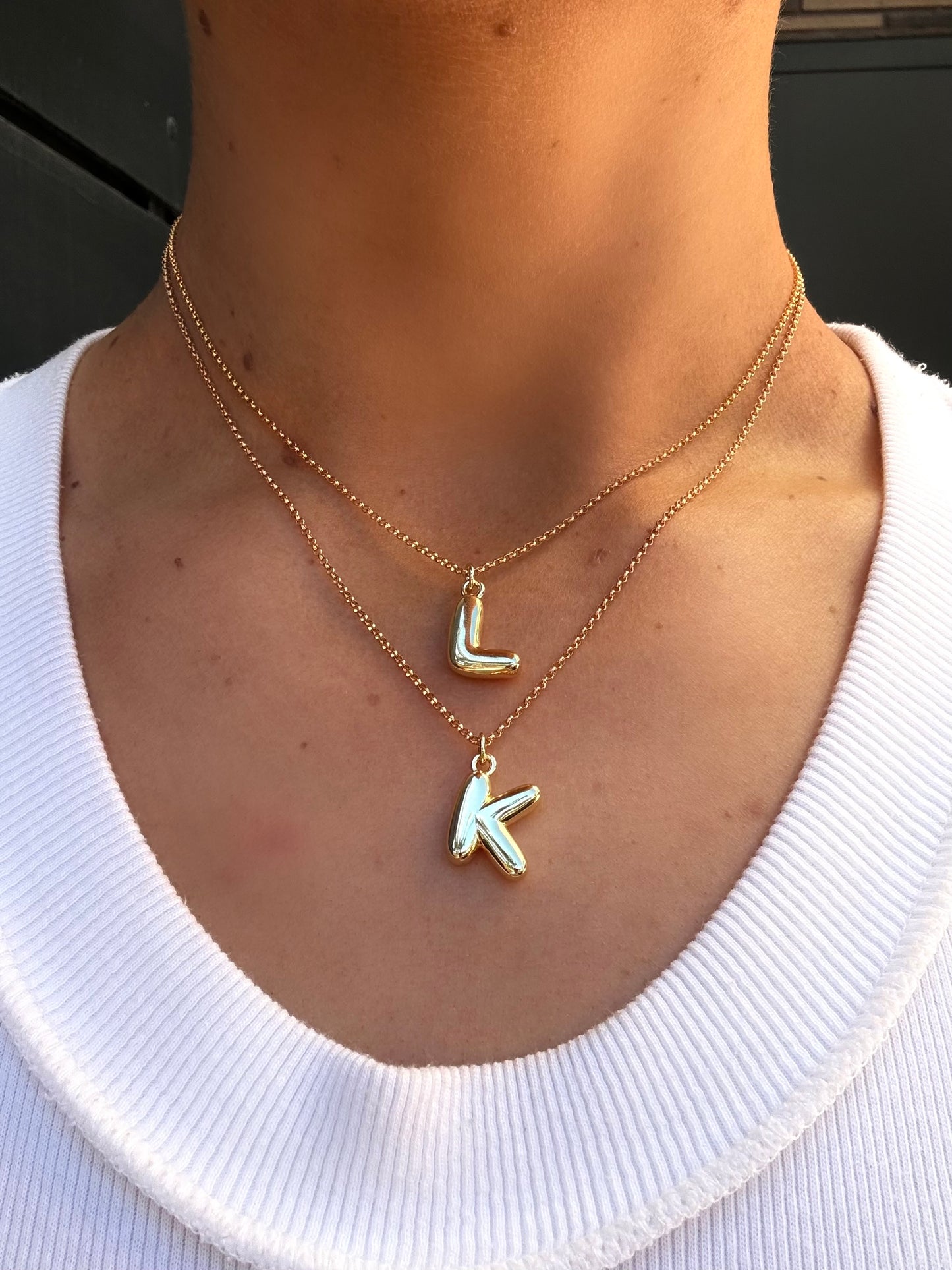 Bubble letter necklace