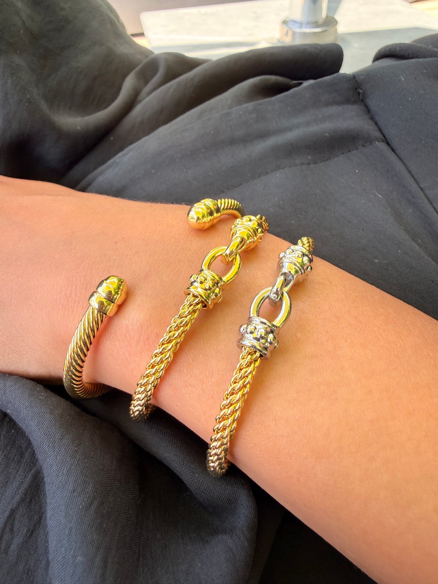 14k gold filled stacking cuff bracelets