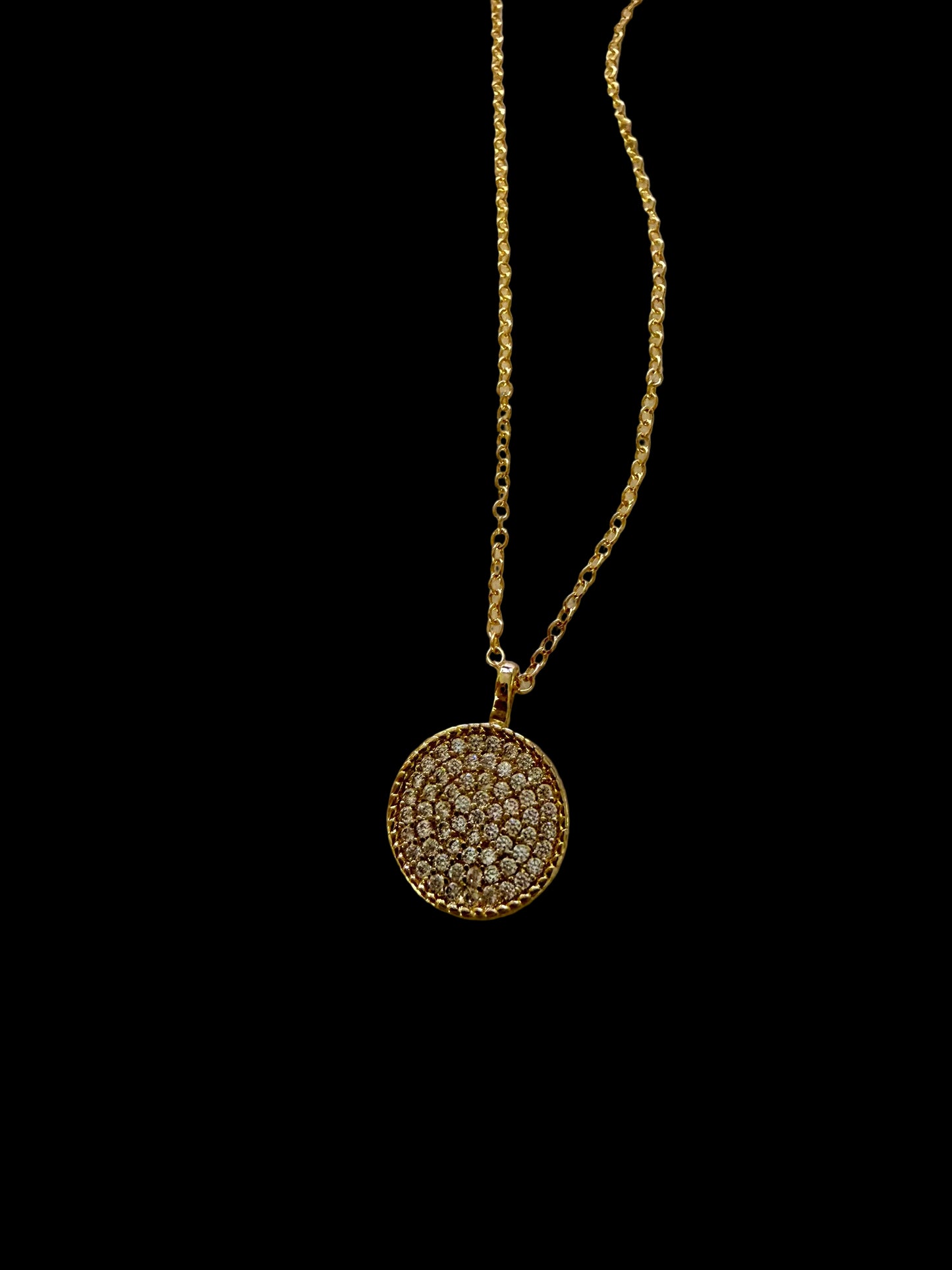 Dainty Micro Paved Cubic Zirconia pendant necklace