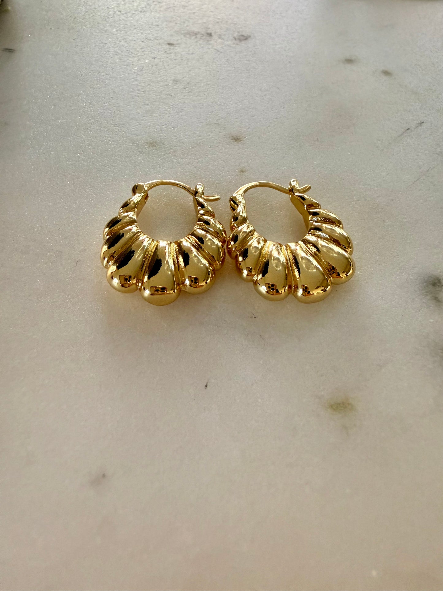 Gold croissant hoops